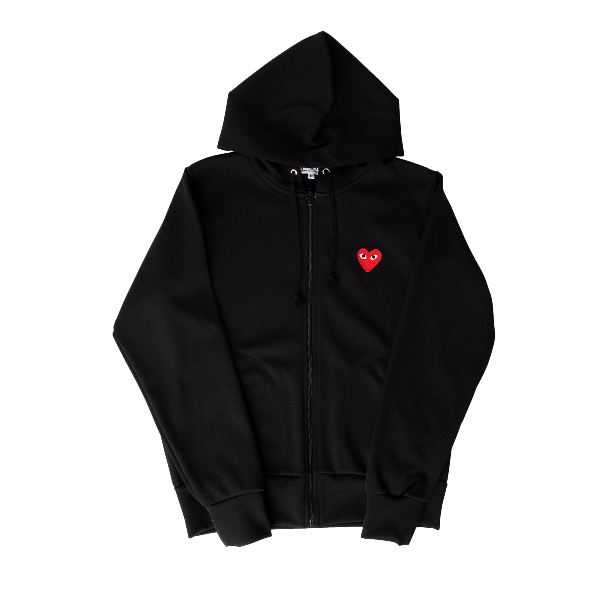 Pre-owned Comme Des Garçons Play Zip Up Hoodie With Red Heart 'black'