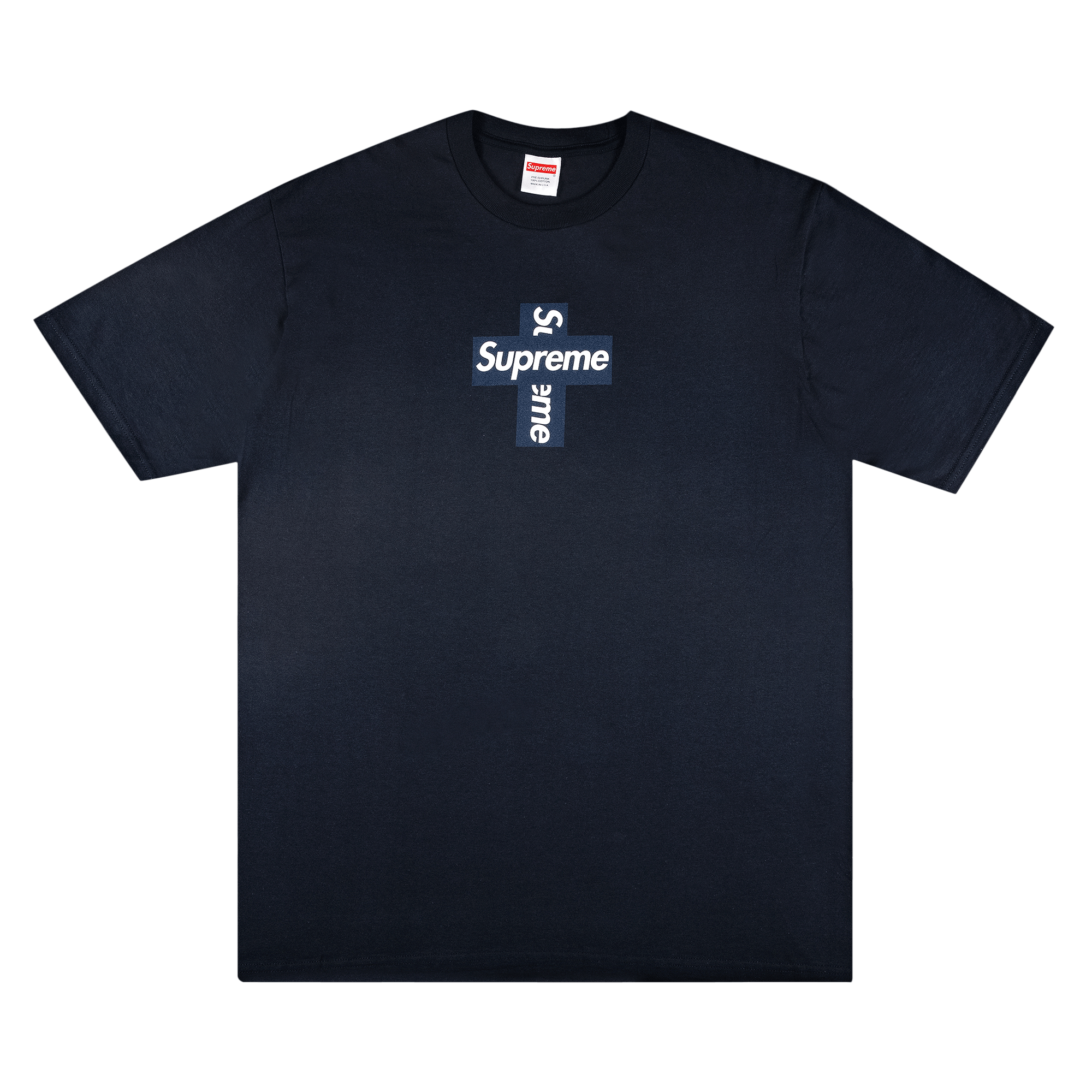 SUPREME SUPREME CROSS BOX LOGO TEE 'NAVY'