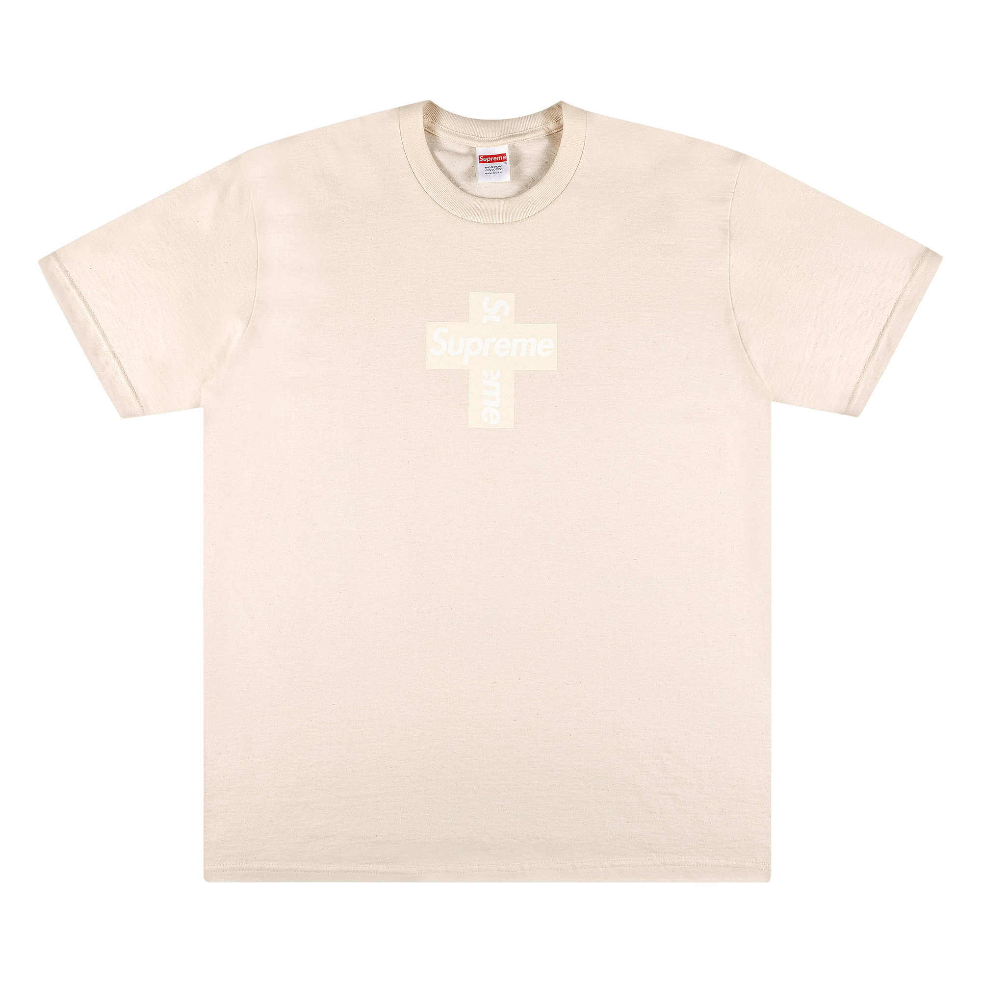 SUPREME SUPREME CROSS BOX LOGO TEE 'NATURAL'