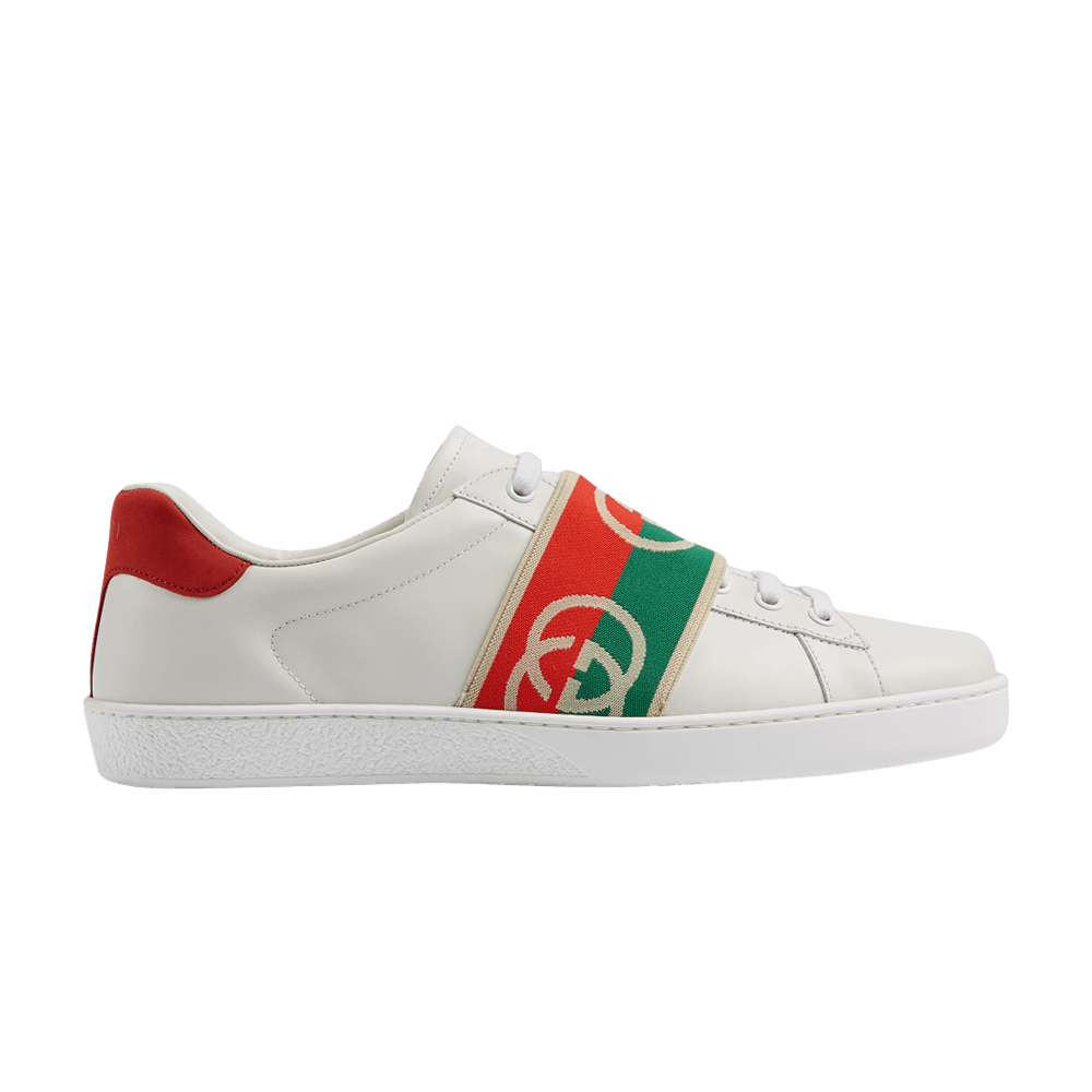 Gucci Wmns Ace Elastic Web 'Interlocking G - White Red Green'