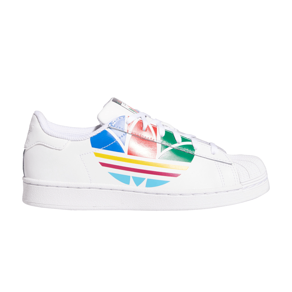 Adidas Superstar Pure J 'Colorful Trefoil - Cloud White'