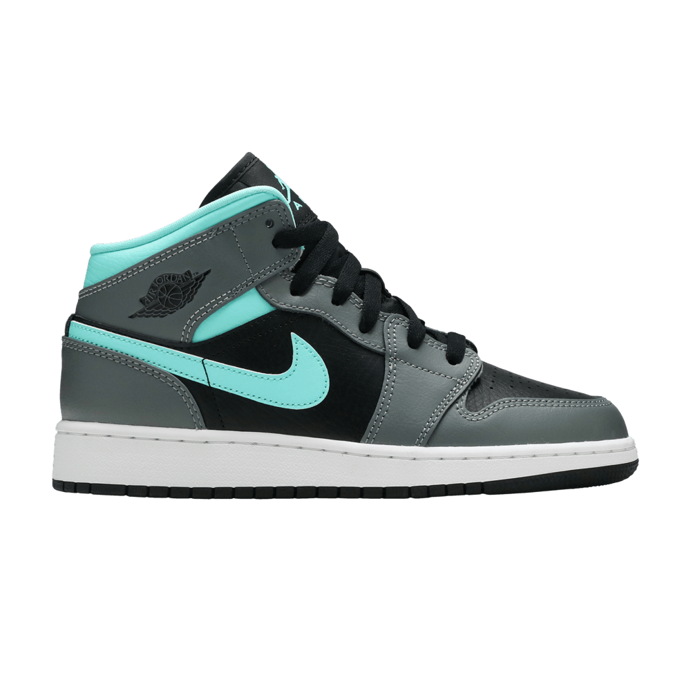 Pre-owned Air Jordan 1 Mid Gs 'grey Aqua'