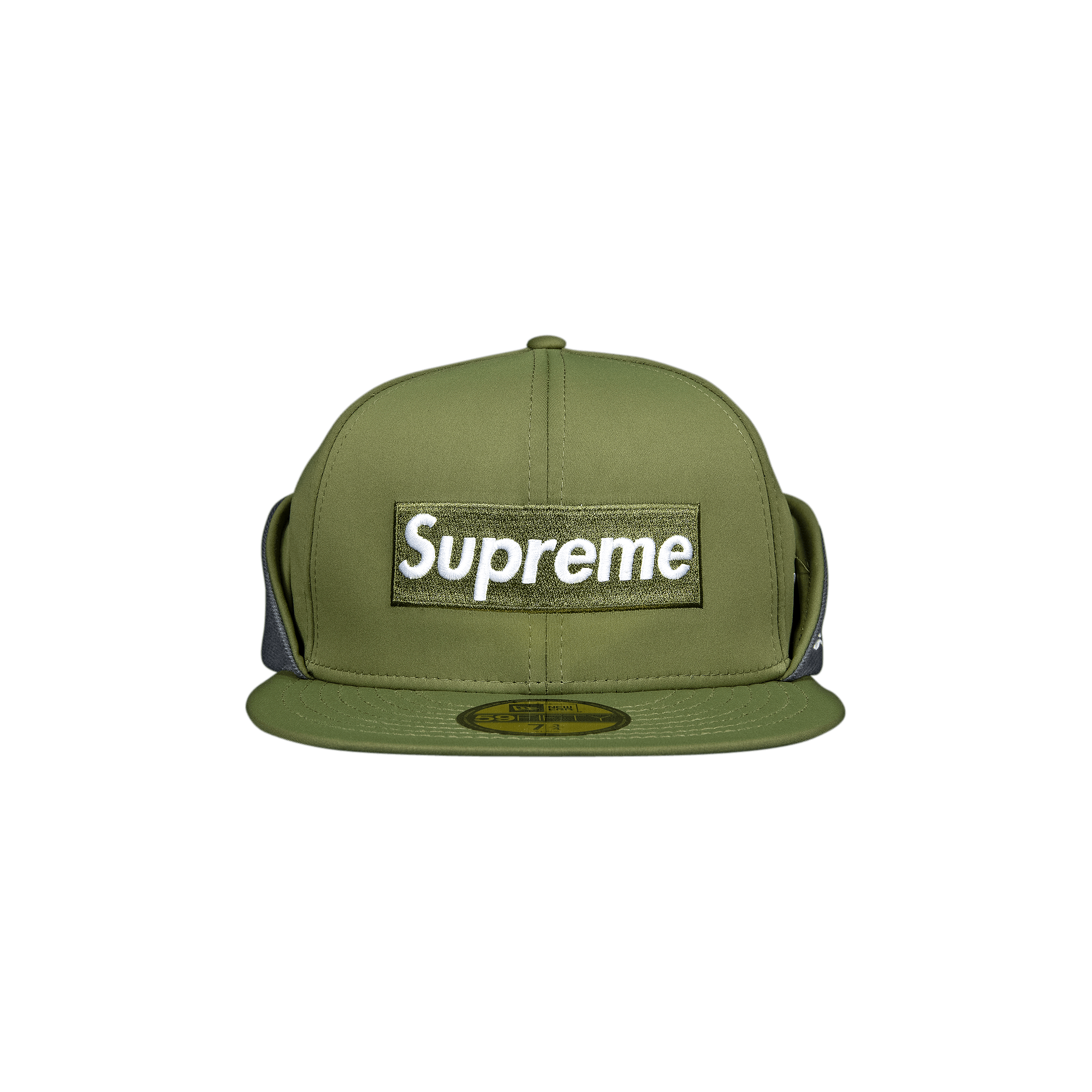 SUPREME SUPREME X WINDSTOPPER EARFLAP BOX LOGO NEW ERA 'DARK OLIVE'