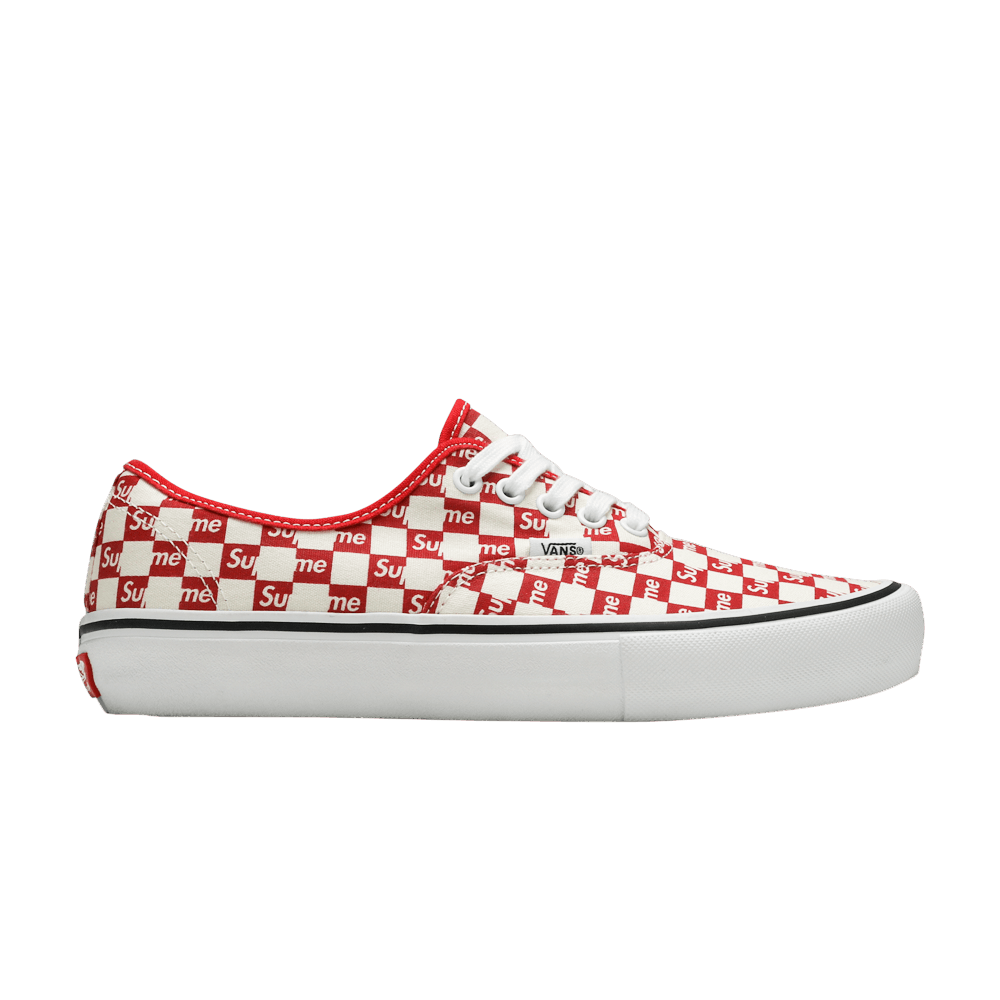 Vans Authentic Supreme Red Checker Logo