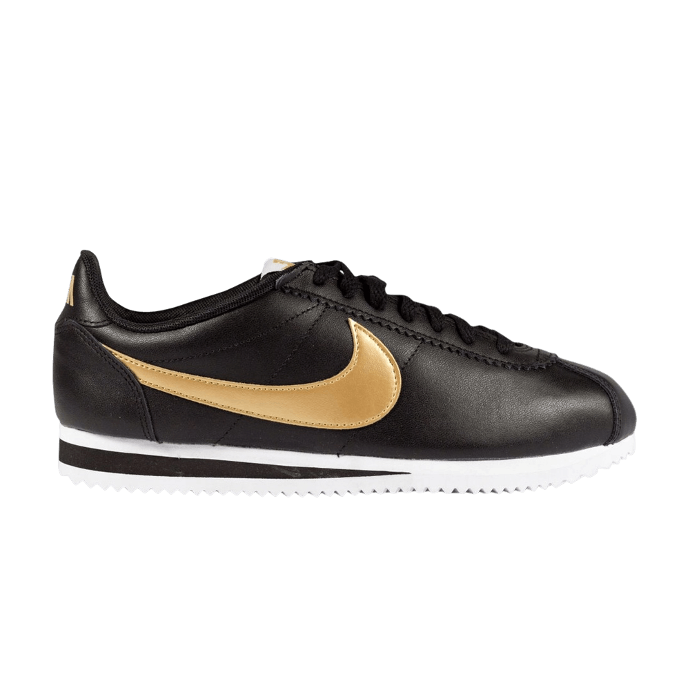 Nike Wmns Classic Cortez Leather 'Black Metallic Gold' - 807471-012