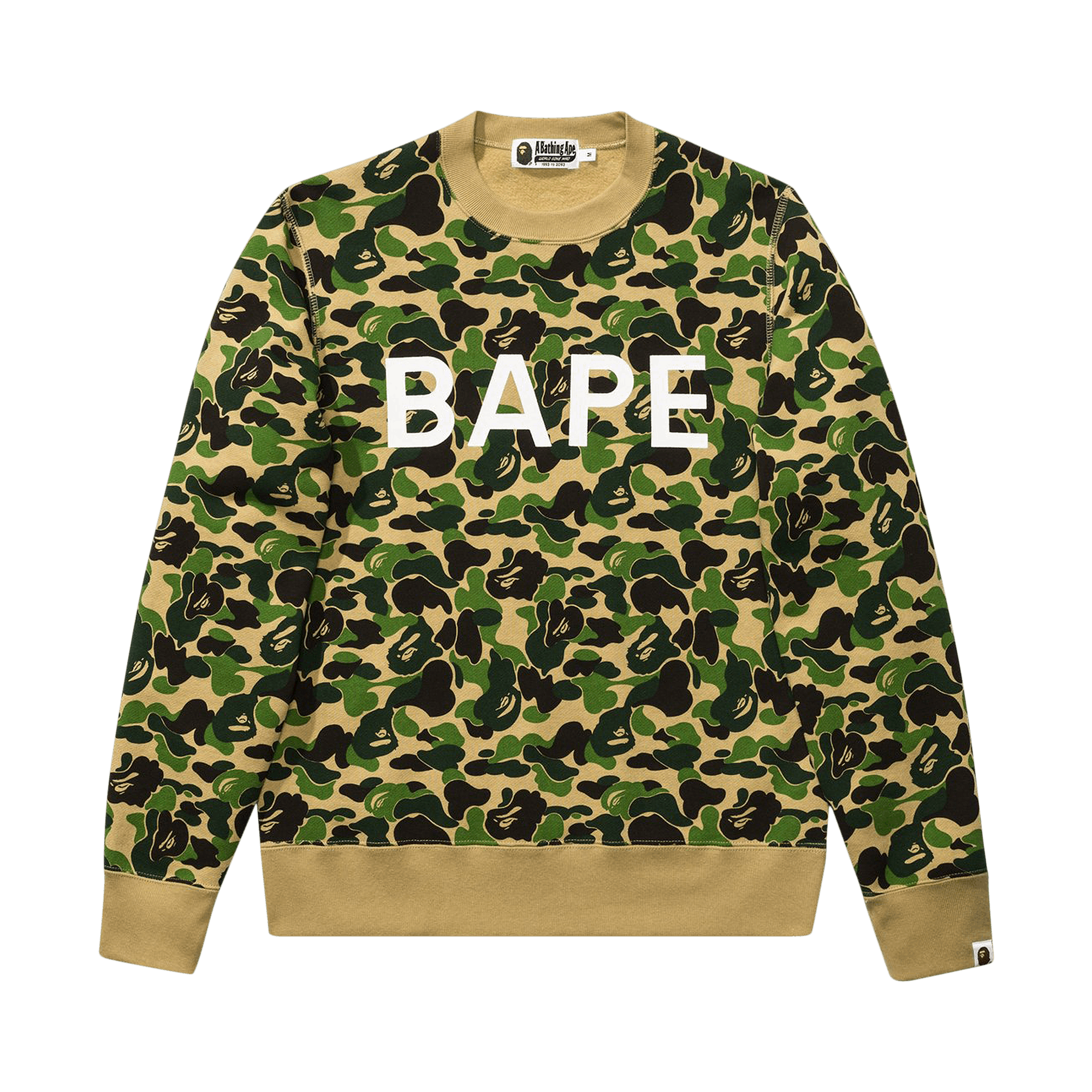 Pre-owned Bape Abc Camo Crewneck 'green'