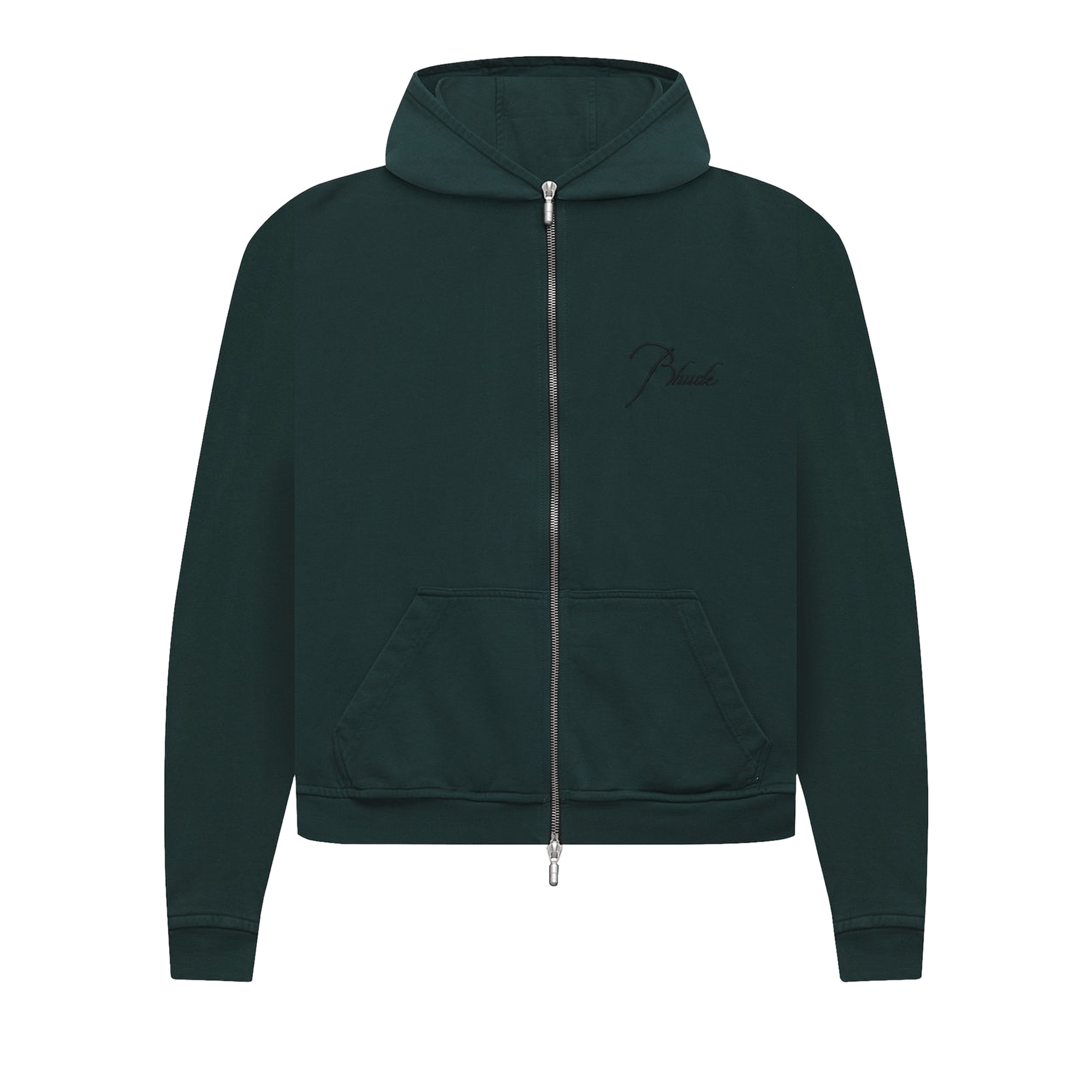 Click to view more detailed imagery on our partner's website Pre-owned Rhude Full Zip Hoodie 'emerald Green'