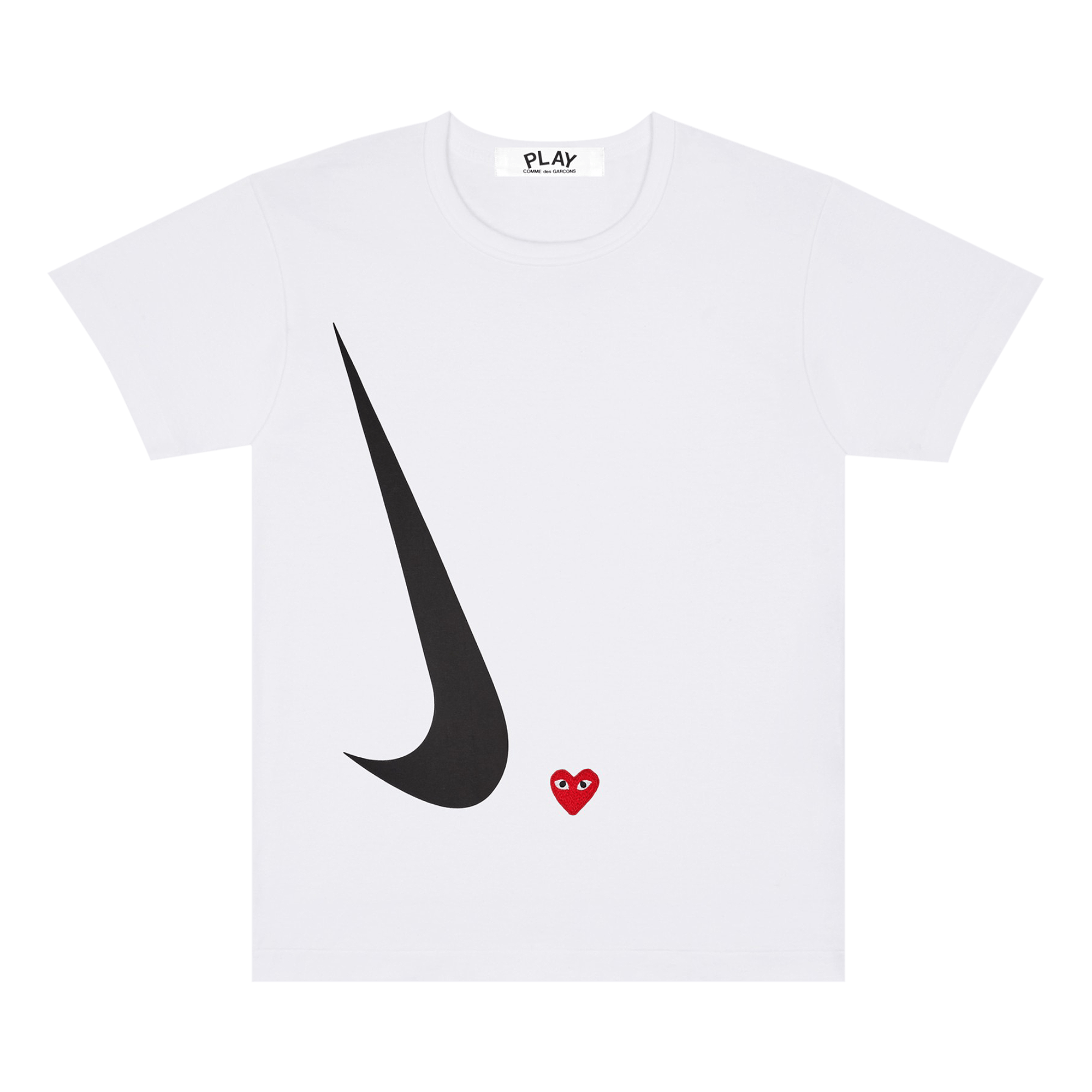Pre-owned Nike Women's X Comme Des Garçons Play T-shirt 'white'