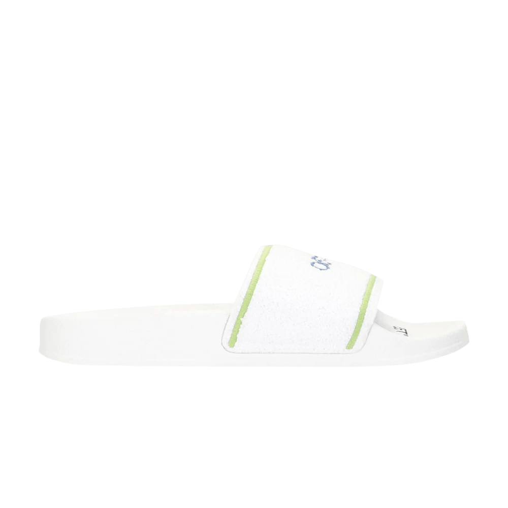Off-White Logo Sliders 'Towel - White Green'