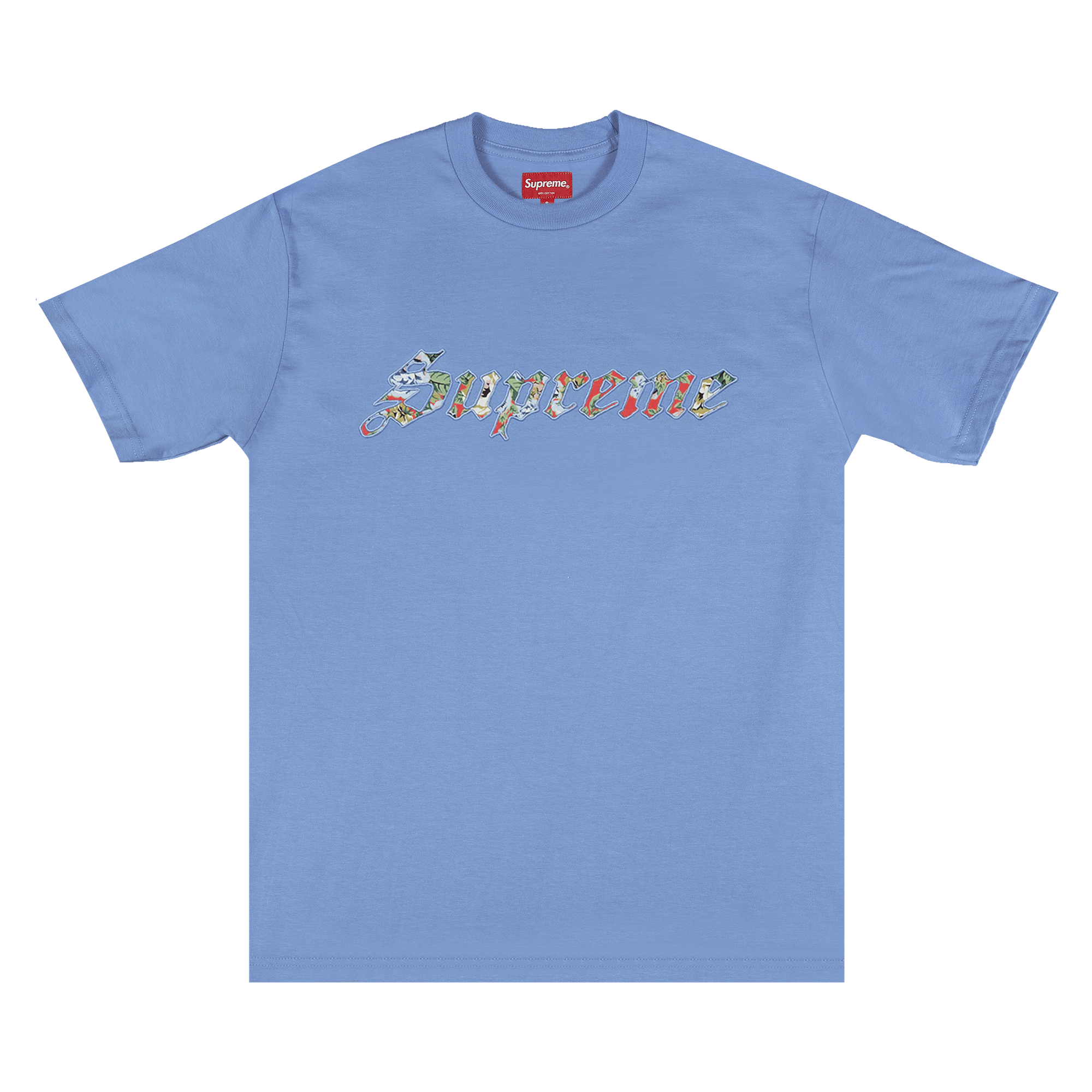 Supreme Floral Appliqué Short-Sleeve Top 'Light Blue'