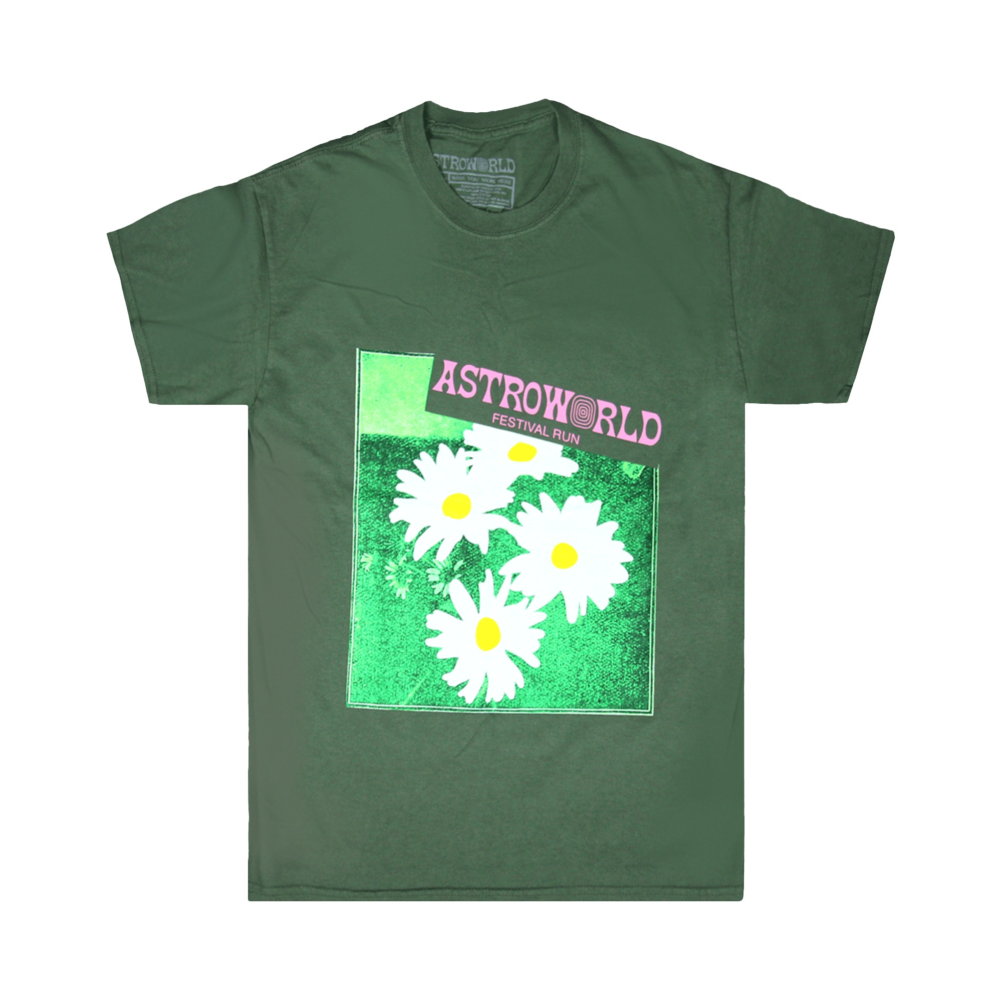 Pre-owned Cactus Jack By Travis Scott Astroworld Festival Run Flower T-shirt 'green'