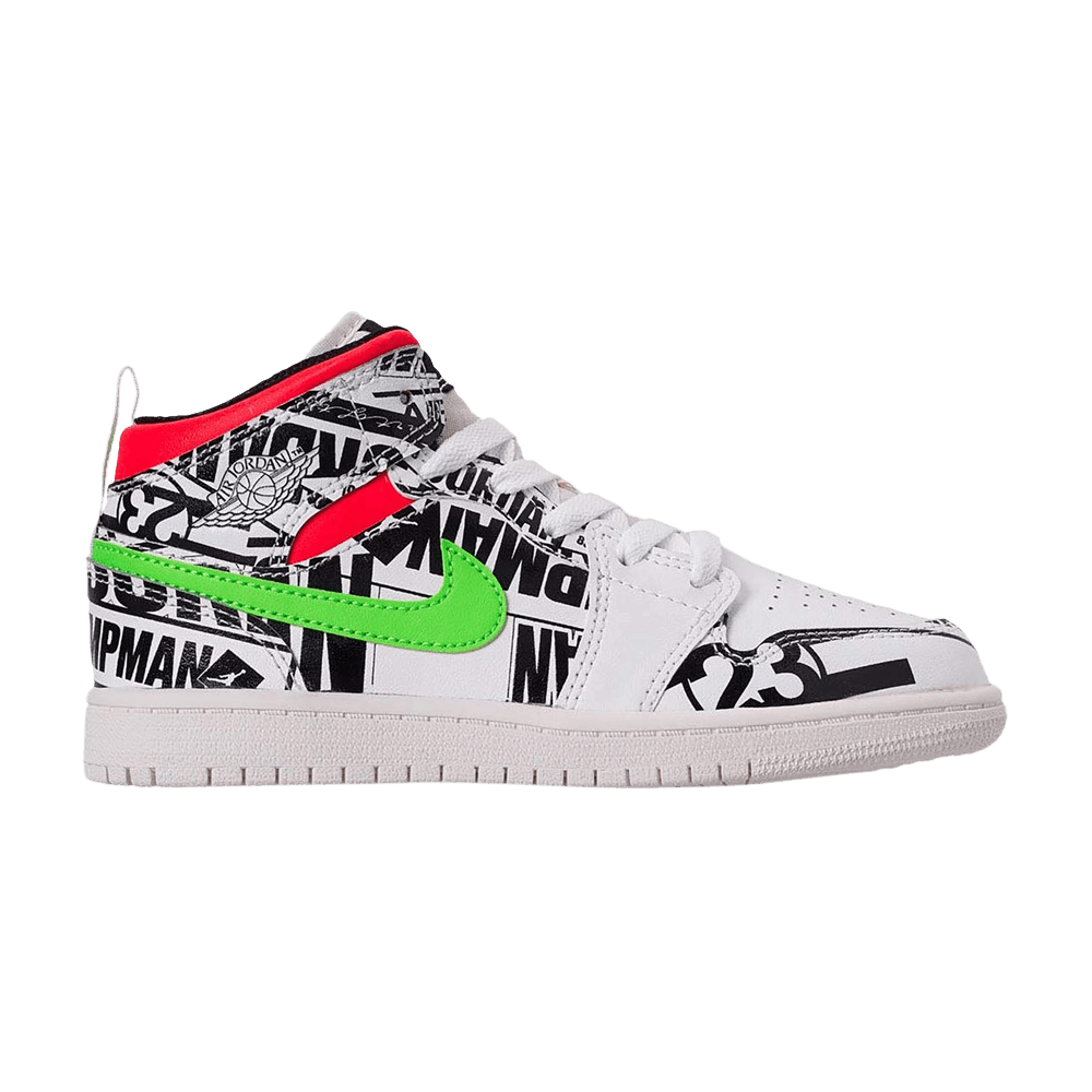 Pre-owned Air Jordan 1 Mid Ps 'all Over Logos' In White