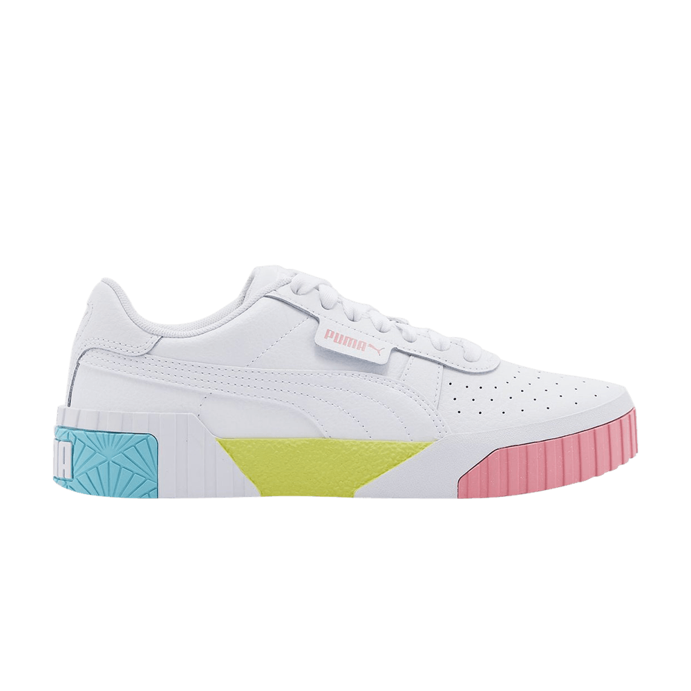 Pre-owned Puma Cali Platform Little Kid 'summer Splash - White'