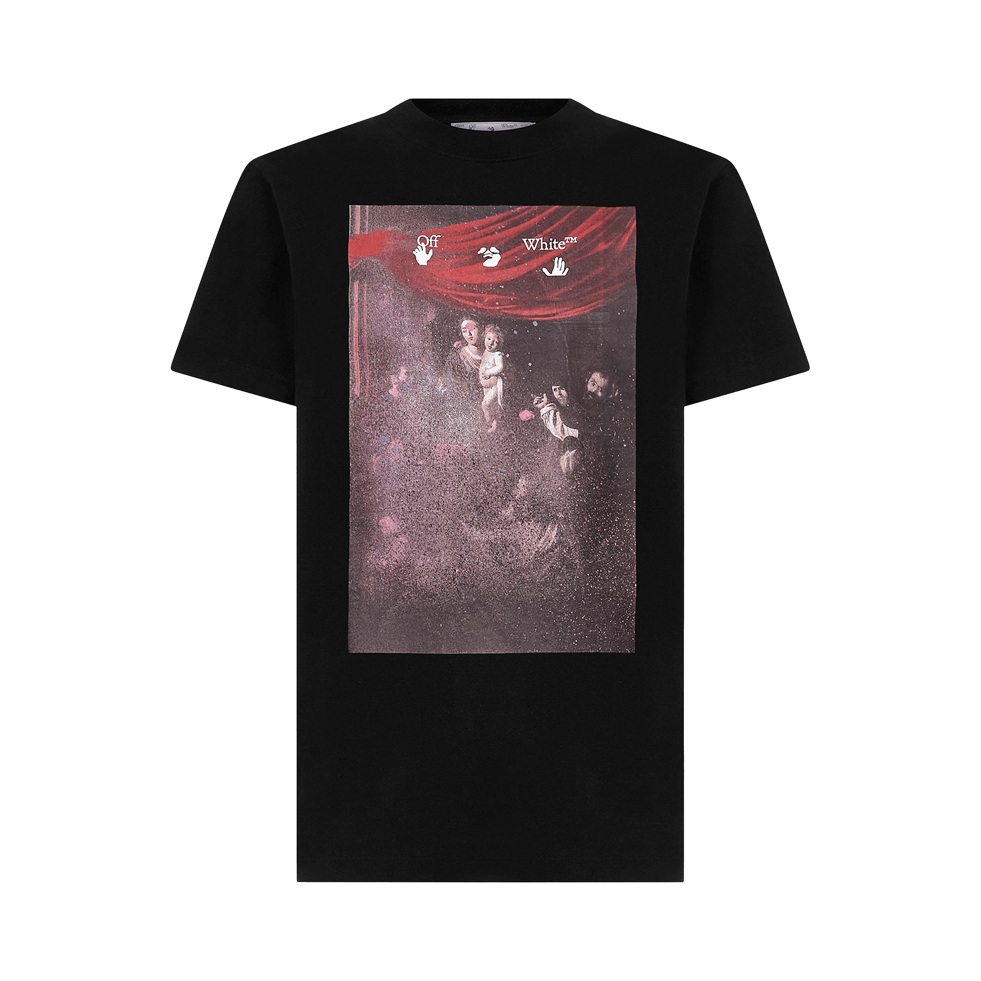 Pre-owned Off-white Sprayed Caravaggio Short-sleeve Slim Tee 'black'