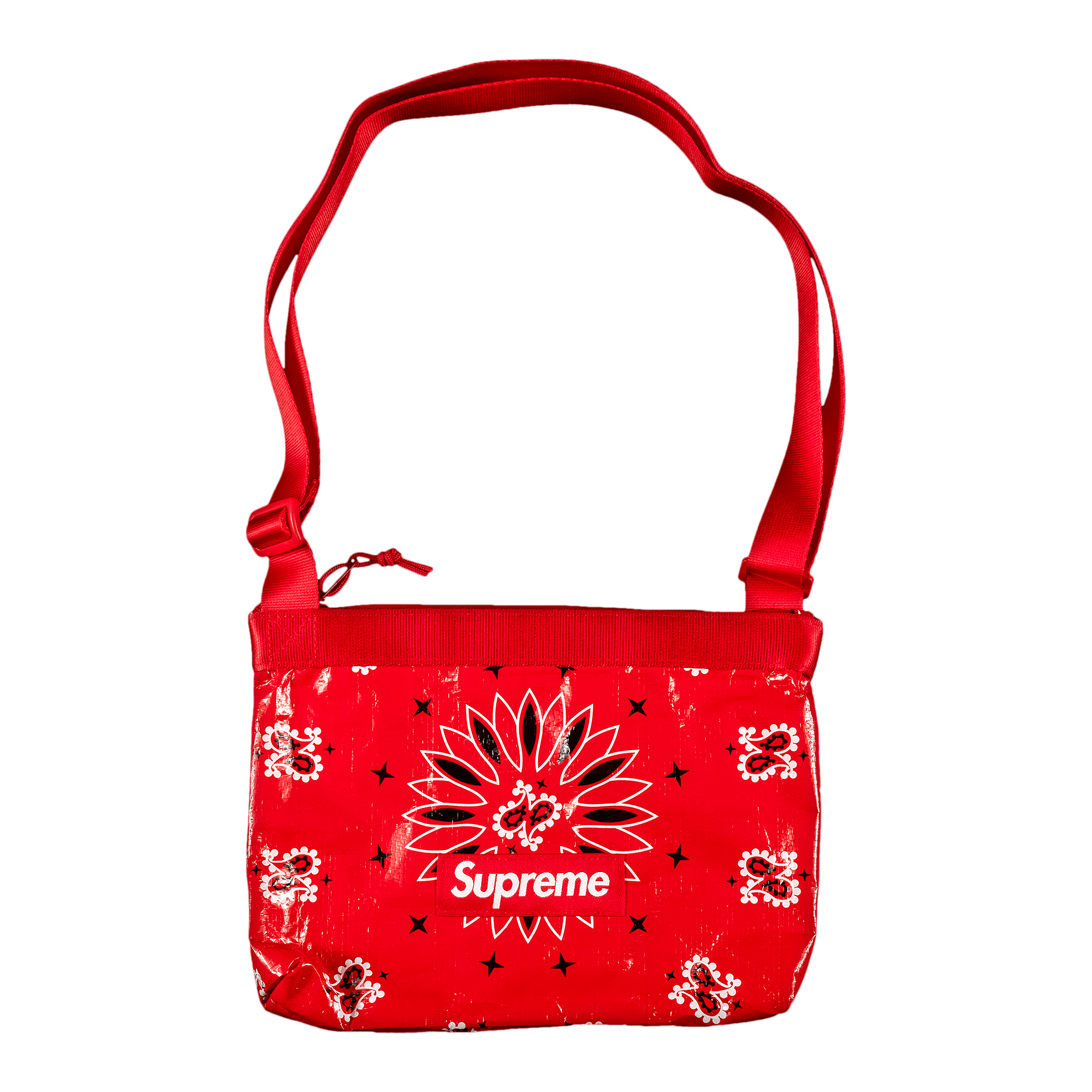 Pre-owned Supreme Bandana Tarp Side Bag 'red'
