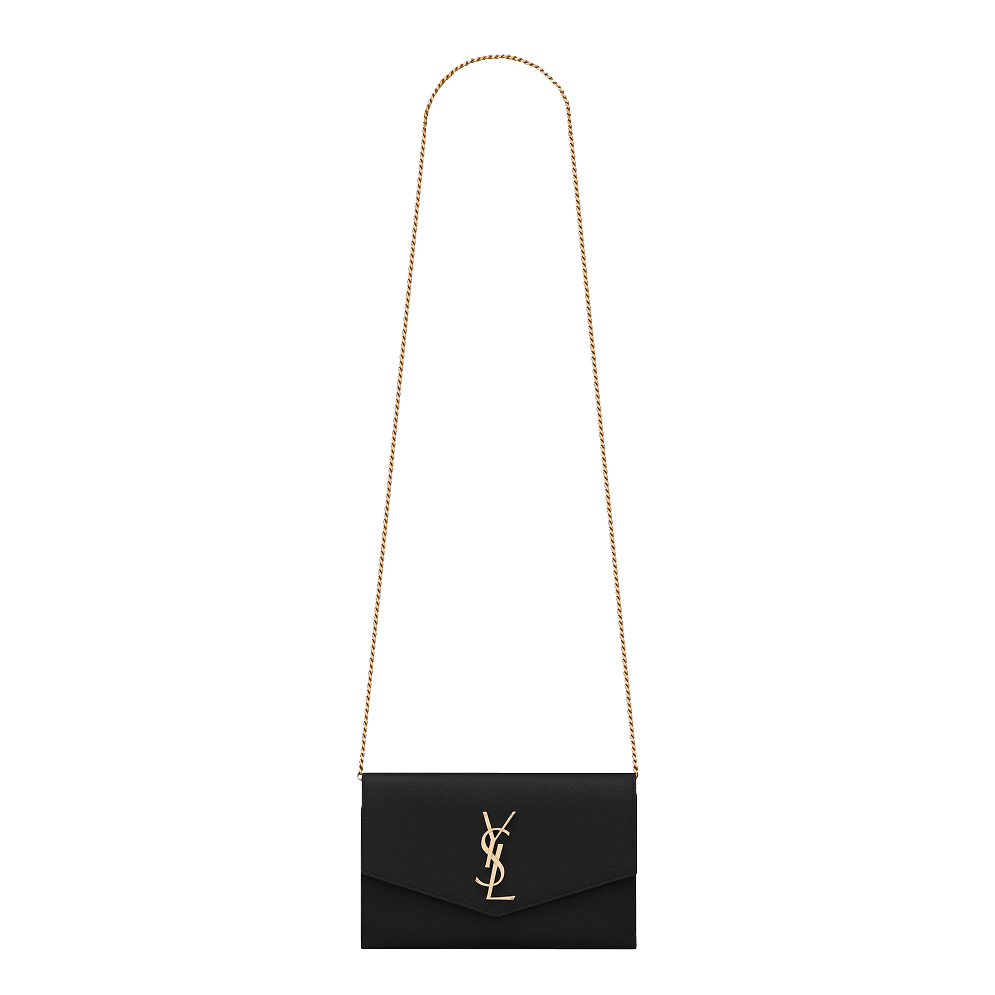 Pre-owned Saint Laurent Uptown Wallet On Chain 'nero' In Black