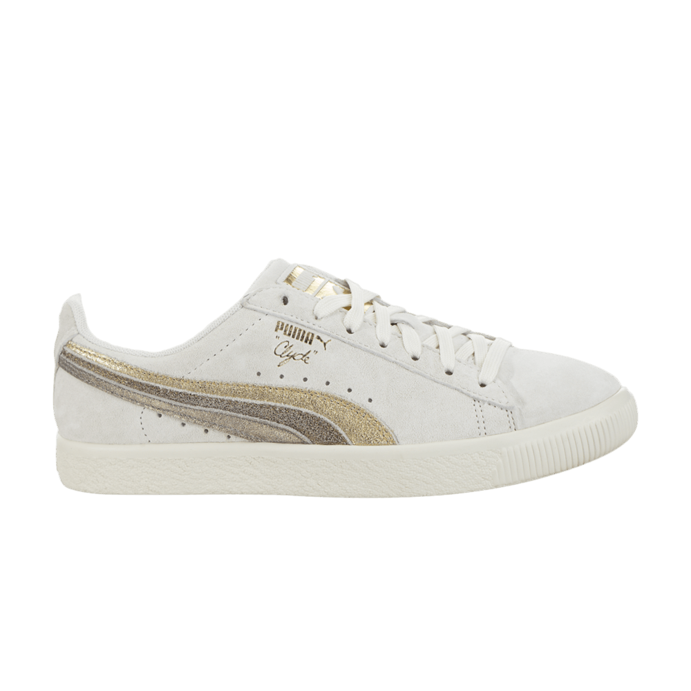Pre-owned Puma Wmns Clyde Metal Leather 'whisper White Gold Bronze'