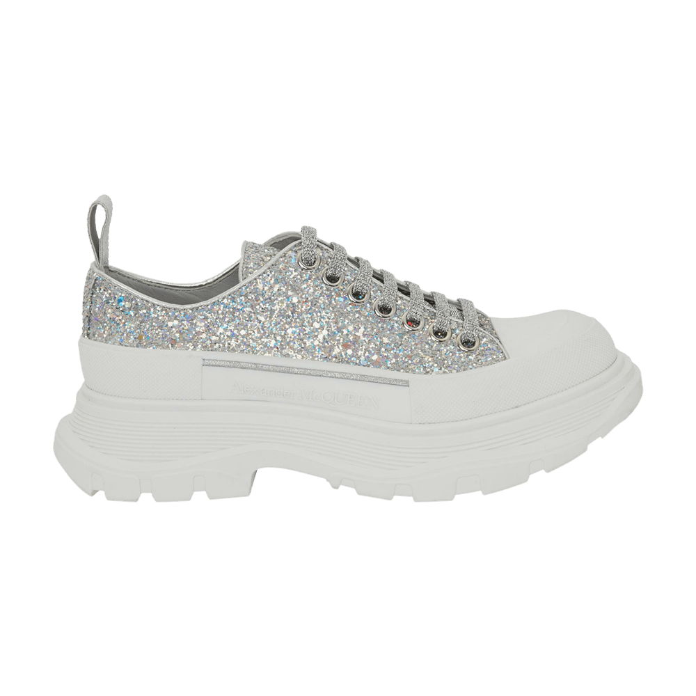 Alexander McQueen Wmns Tread Slick Lace Up 'Holo Silver Glitter'