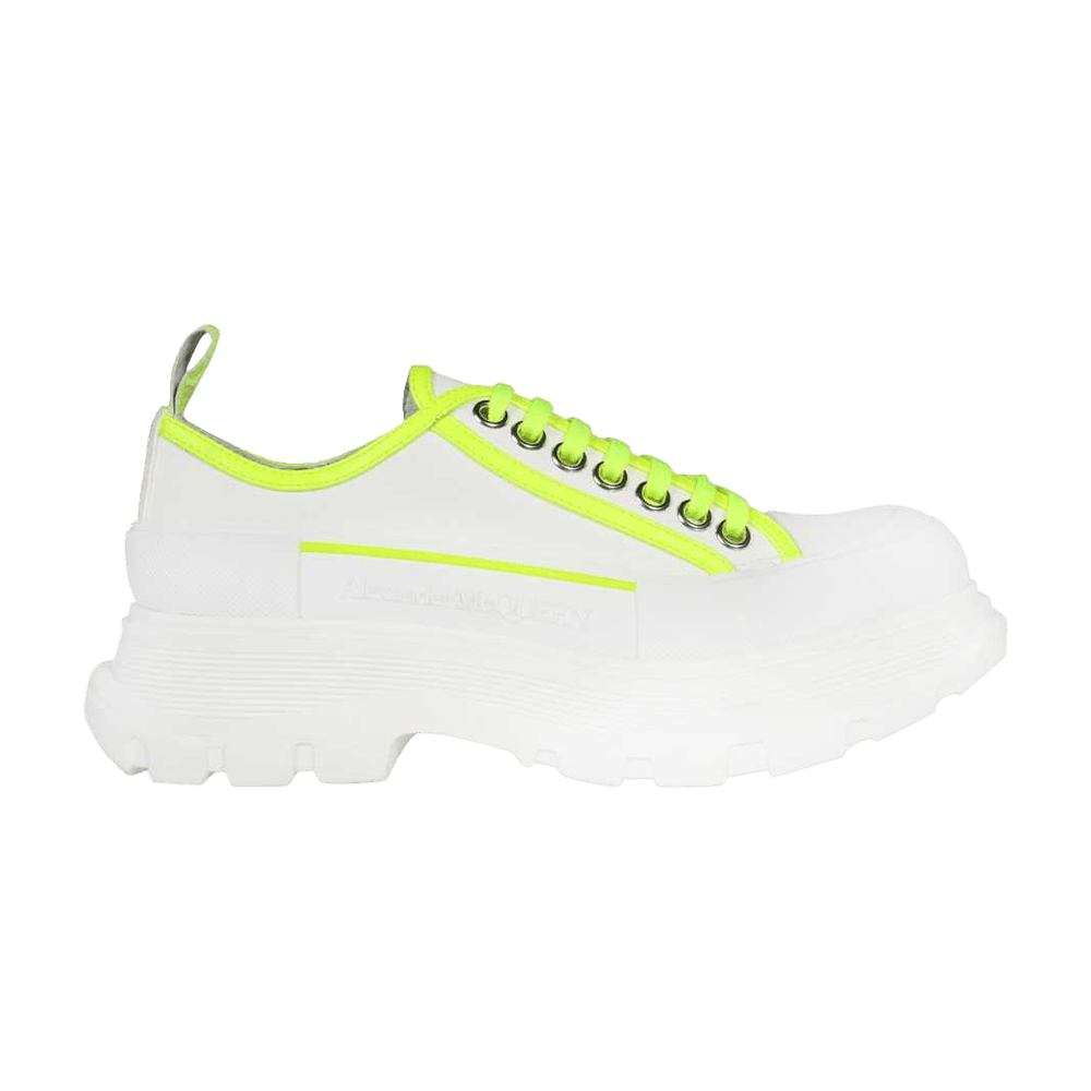 Alexander McQueen Wmns Tread Slick Lace Up 'White Fluorescent Yellow'