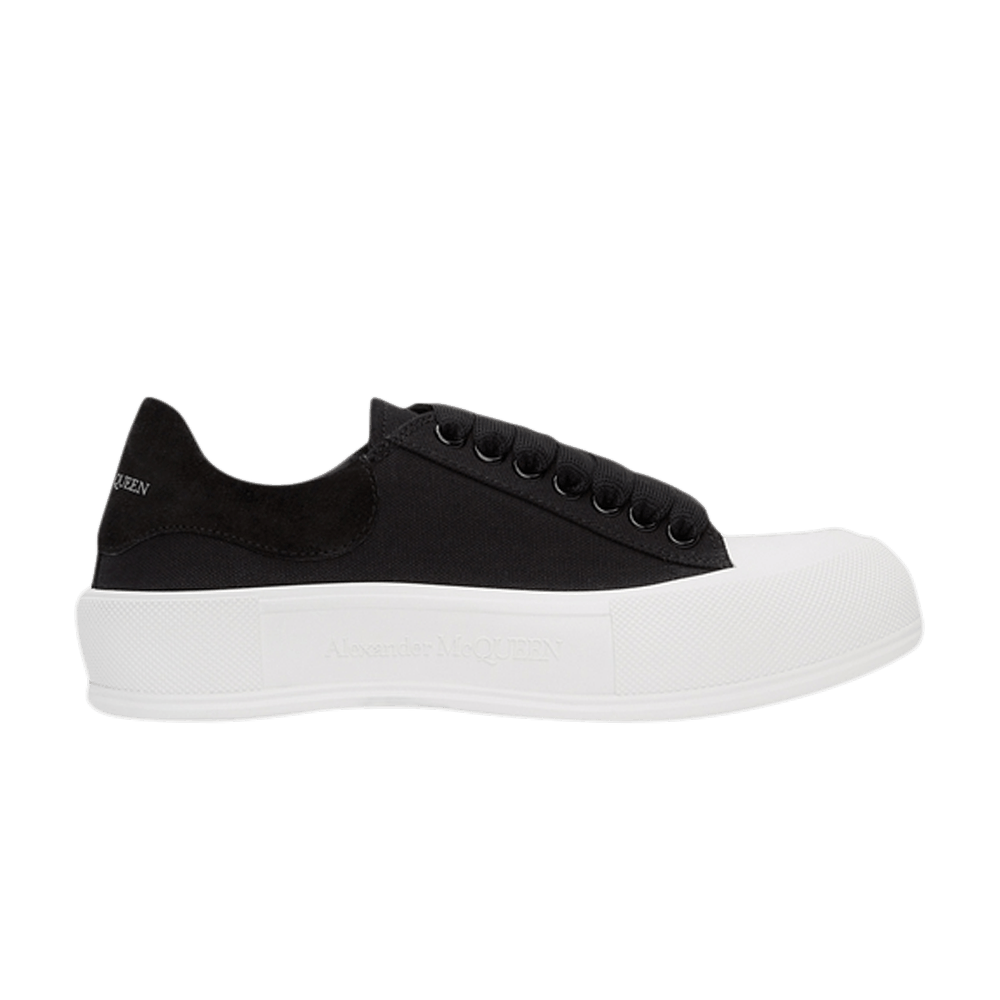 スニーカー Alexander Mcqueen Deck Plimsoll In Black/Silver 654594_W4MV7_1070.png.png