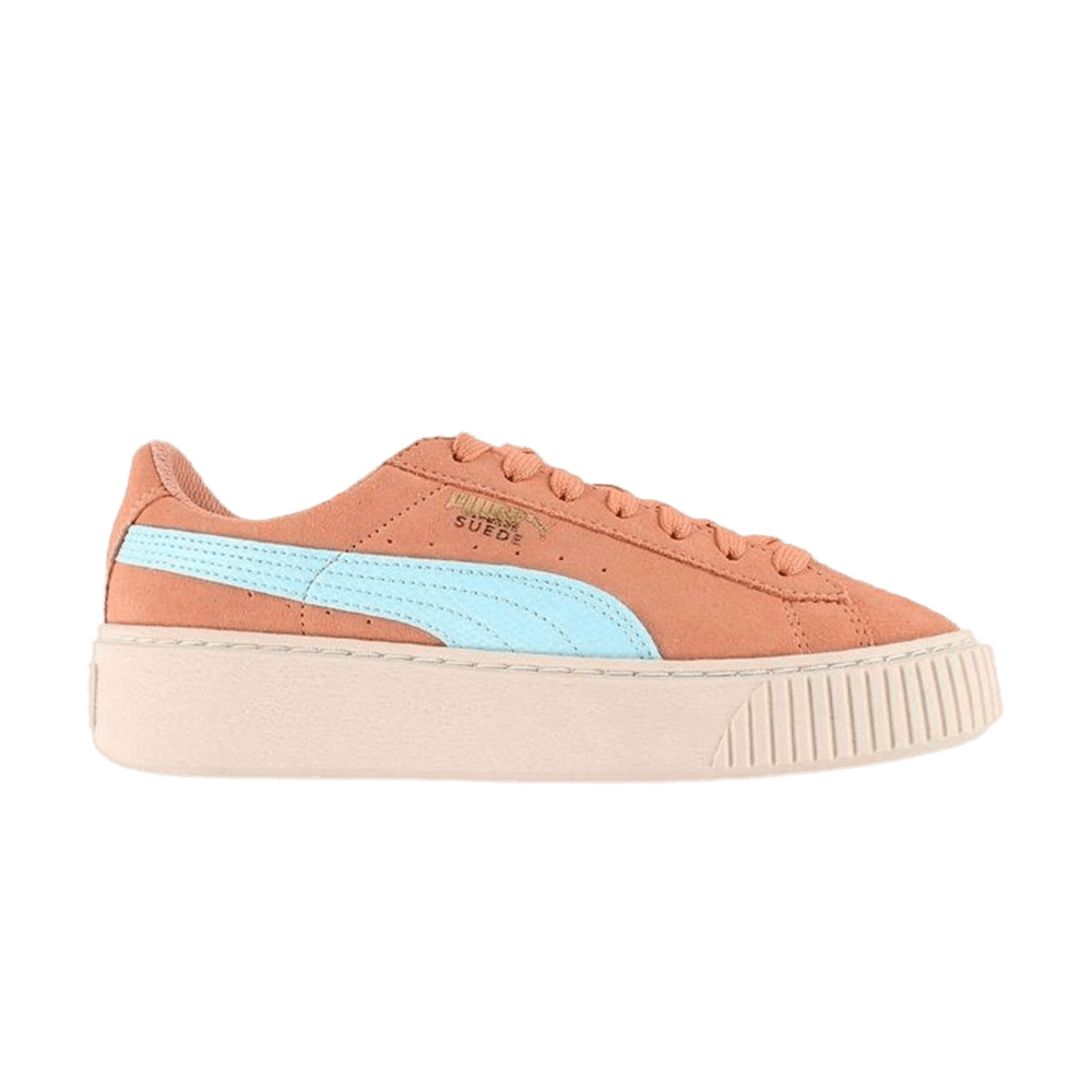 Pre-owned Puma Suede Platform Jr 'snake - Dusty Coral' In Pink