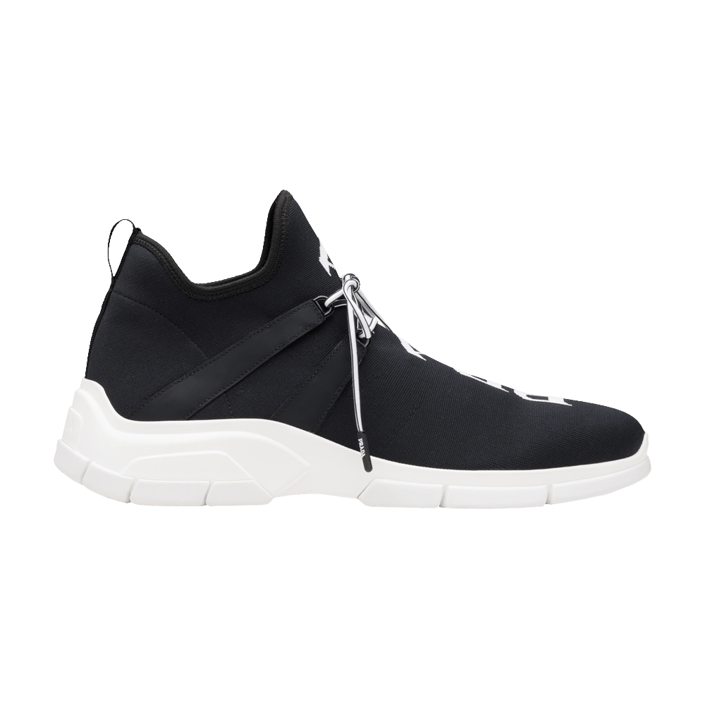 Prada Knit Fabric Sneaker 'Black White'