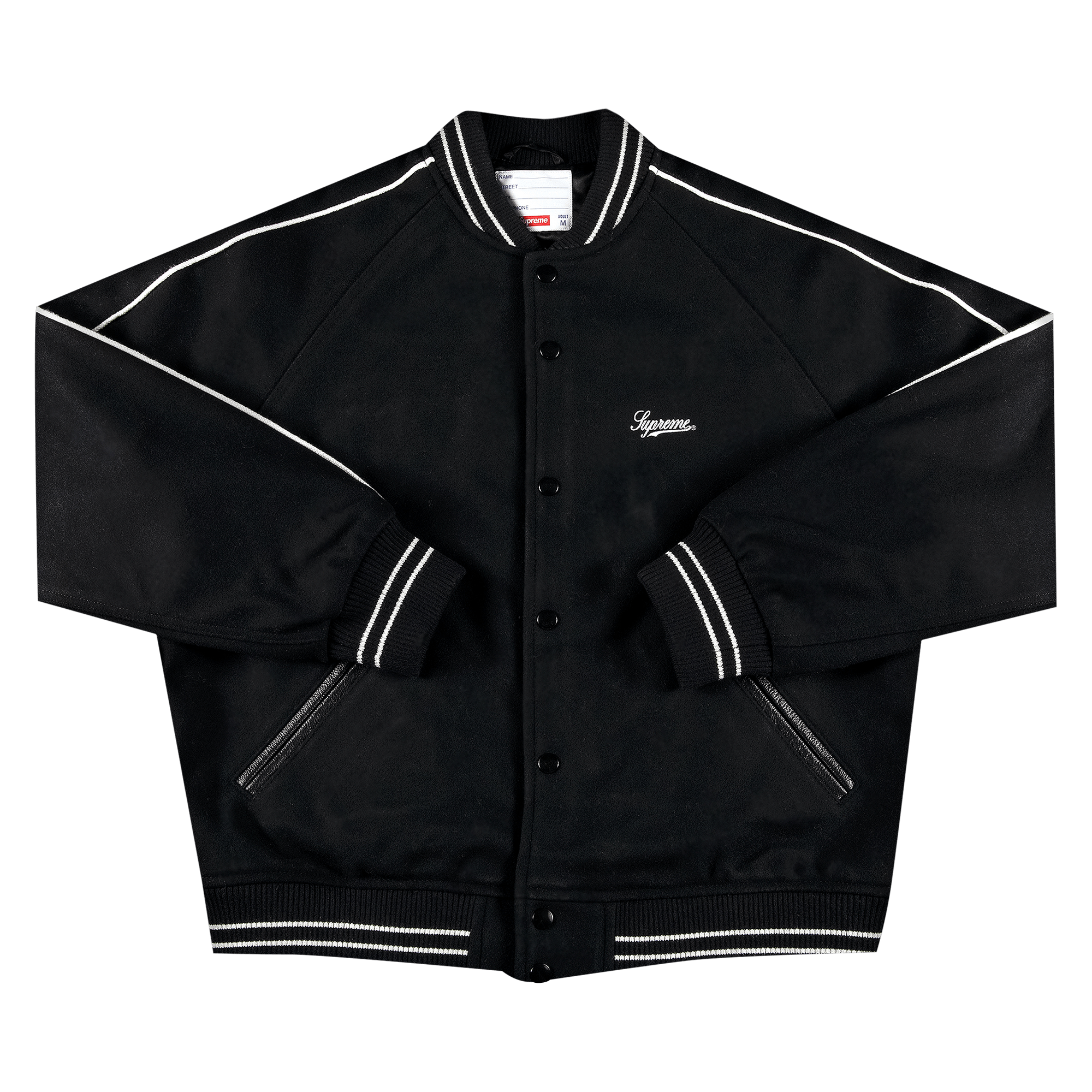 Pre-owned Supreme X Jamie Reid It's All Bollocks Varsity Jacket 'black'