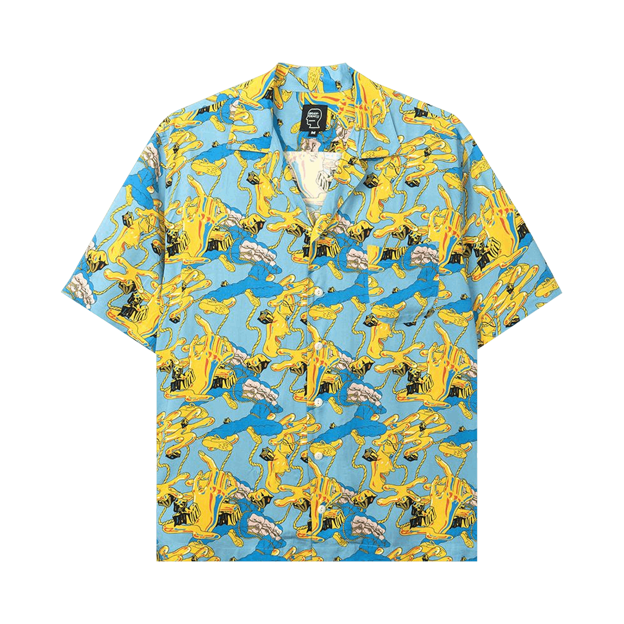 BRAIN DEAD JONNY NEGRON BONDAGE PRINTED SHORT-SLEEVE HAWAIIAN SHIRT 'BLUE'