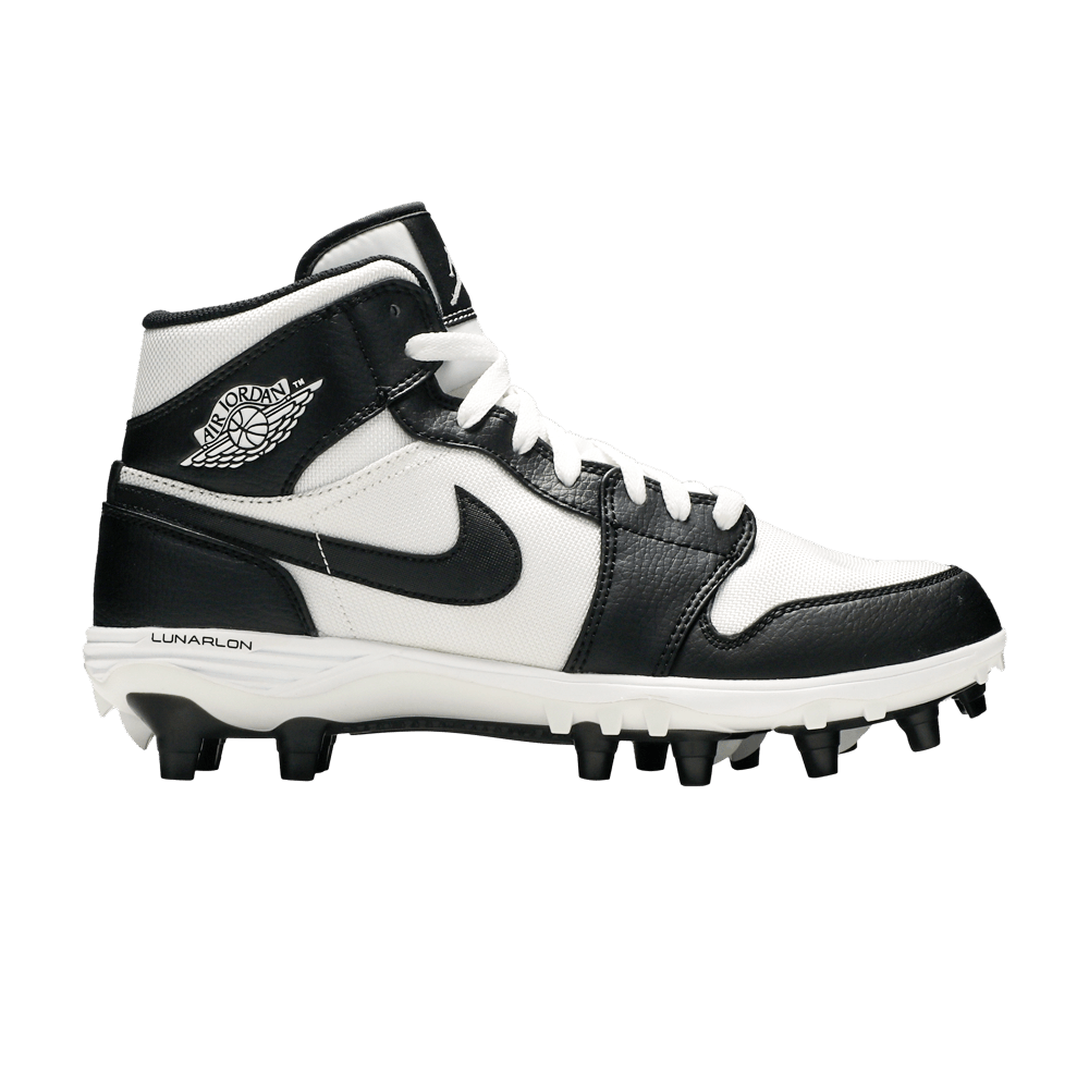 Jordan 1 Mid TD Cleat 'Black White'