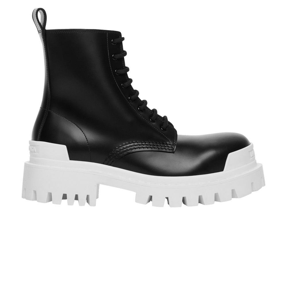 Balenciaga Strike Lace-Up Boot 'Black White'