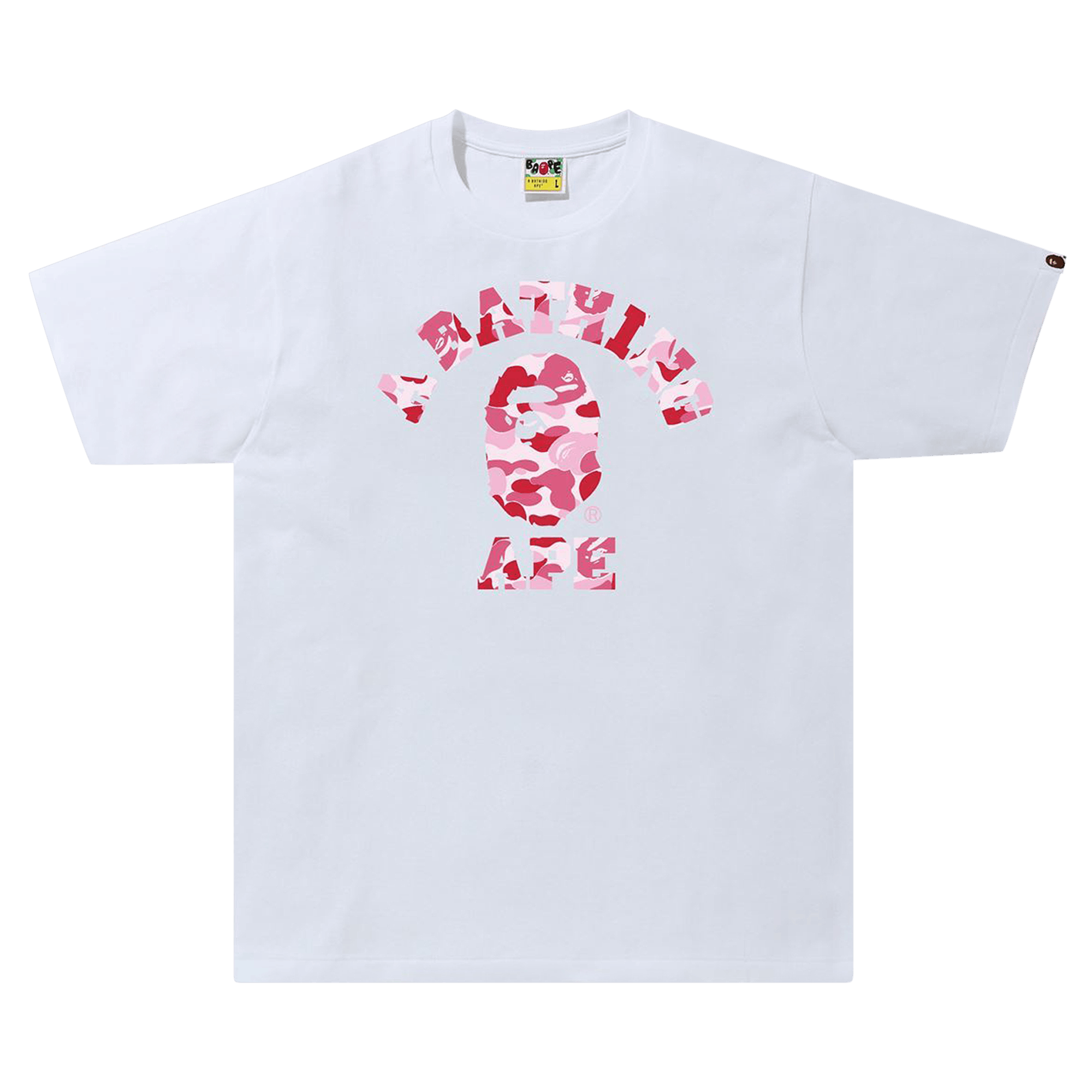 Pre-owned Bape Abc Camo College Tee 'white/pink'