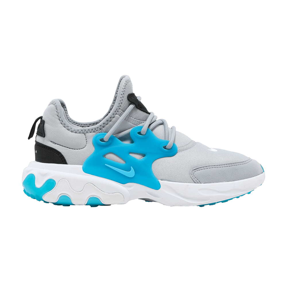 Nike React Presto GS 'Wolf Grey Laser Blue' - BQ4002-014
