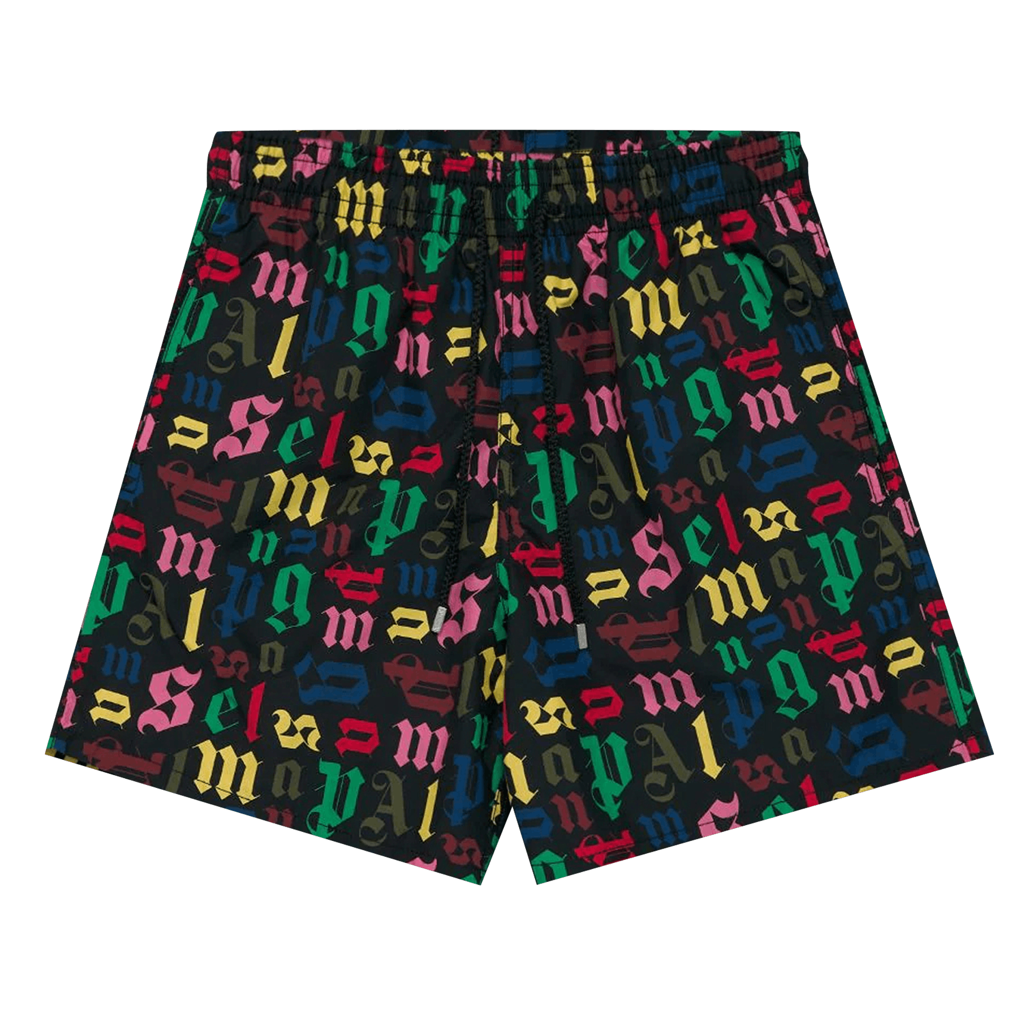 Pre-owned Palm Angels X Vilebrequin All Over Logo Swimshorts 'black/multicolor'