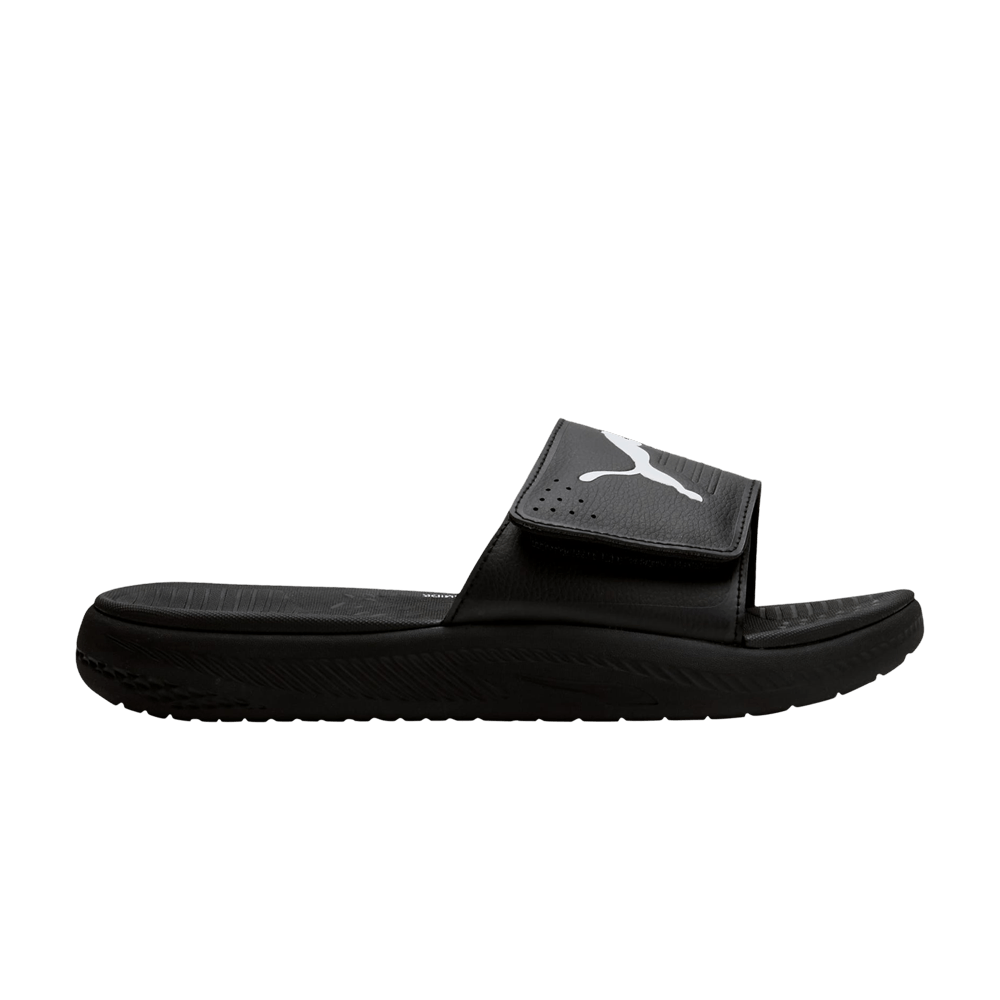 Pre-owned Puma Softride Slide 'black White'