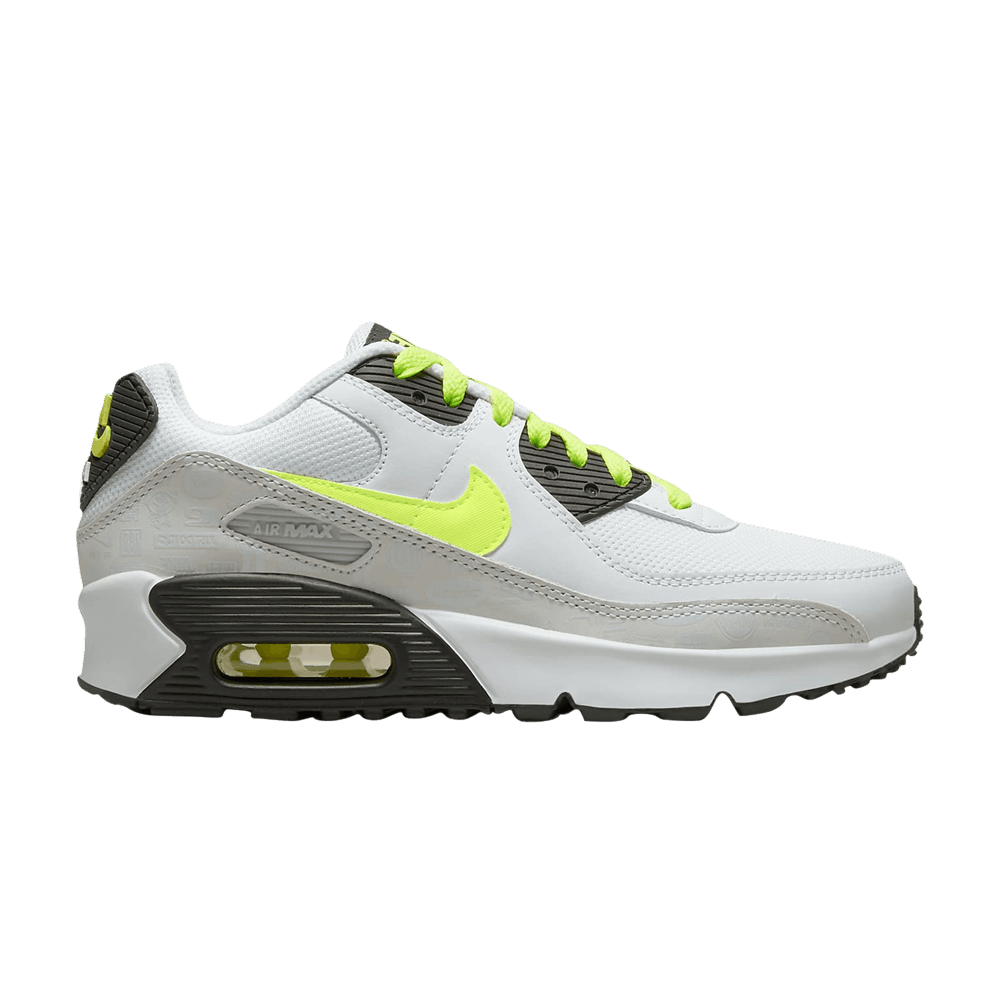 Nike Air Max 90 Leather GS 'White Volt'
