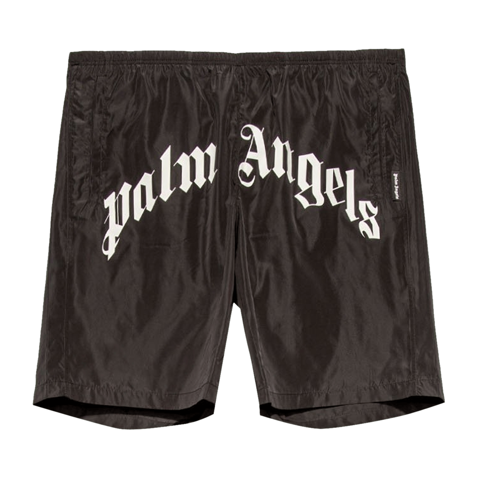 Palm Angels Curved Logo Swim Short 'Black/White'