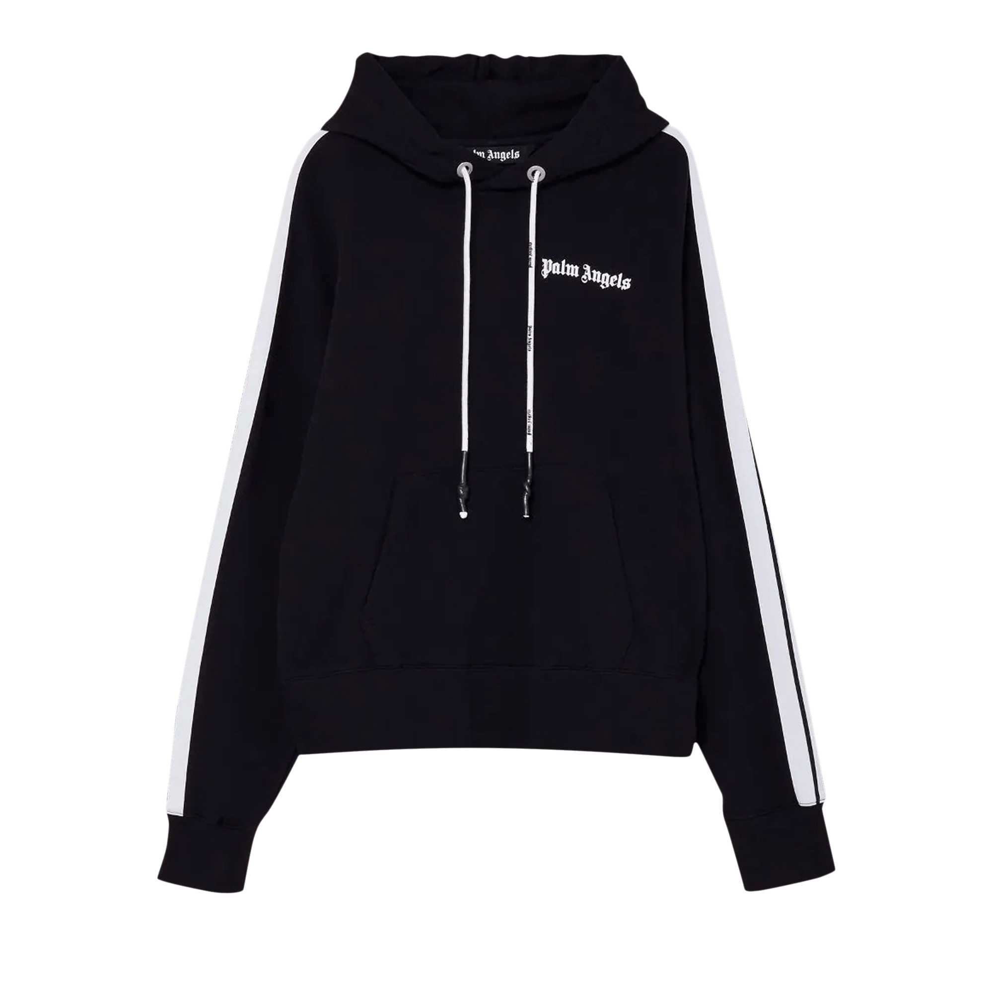 Palm Angels Fleece Track Hoodie 'Black/White'