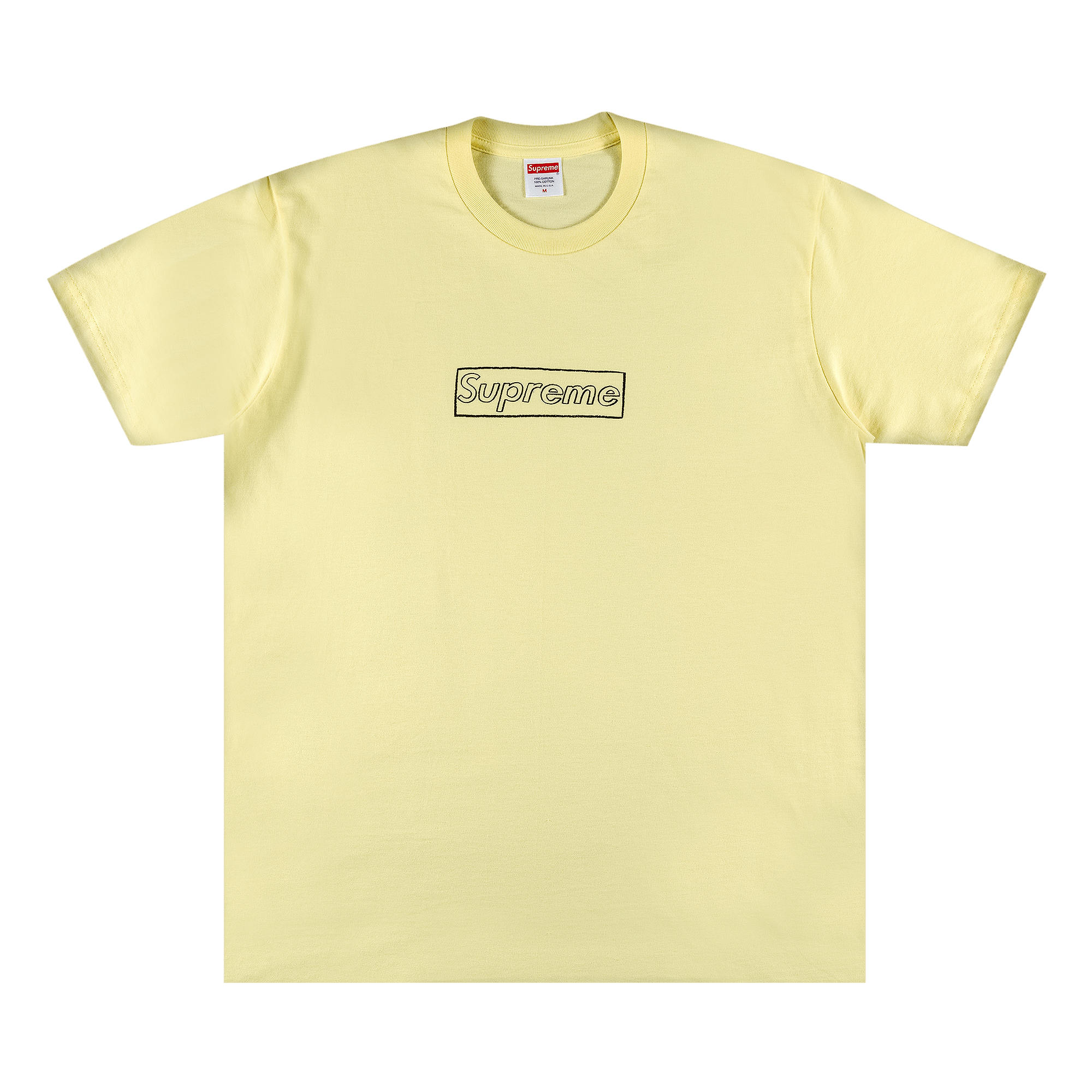 Supreme x KAWS Chalk Logo Tee 'Pale Yellow'