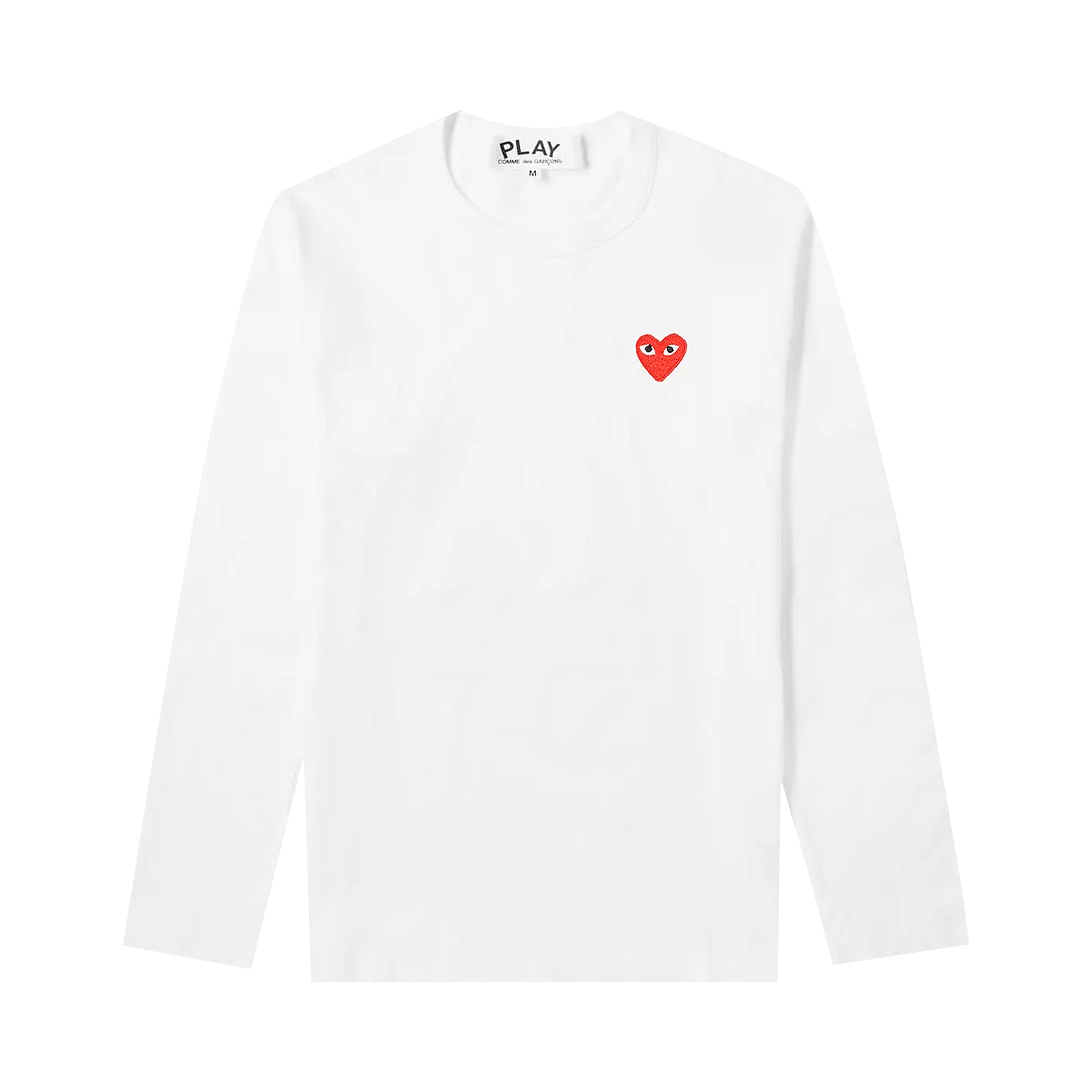 Comme des Garçons PLAY Long-Sleeve Basic Logo Tee 'White'