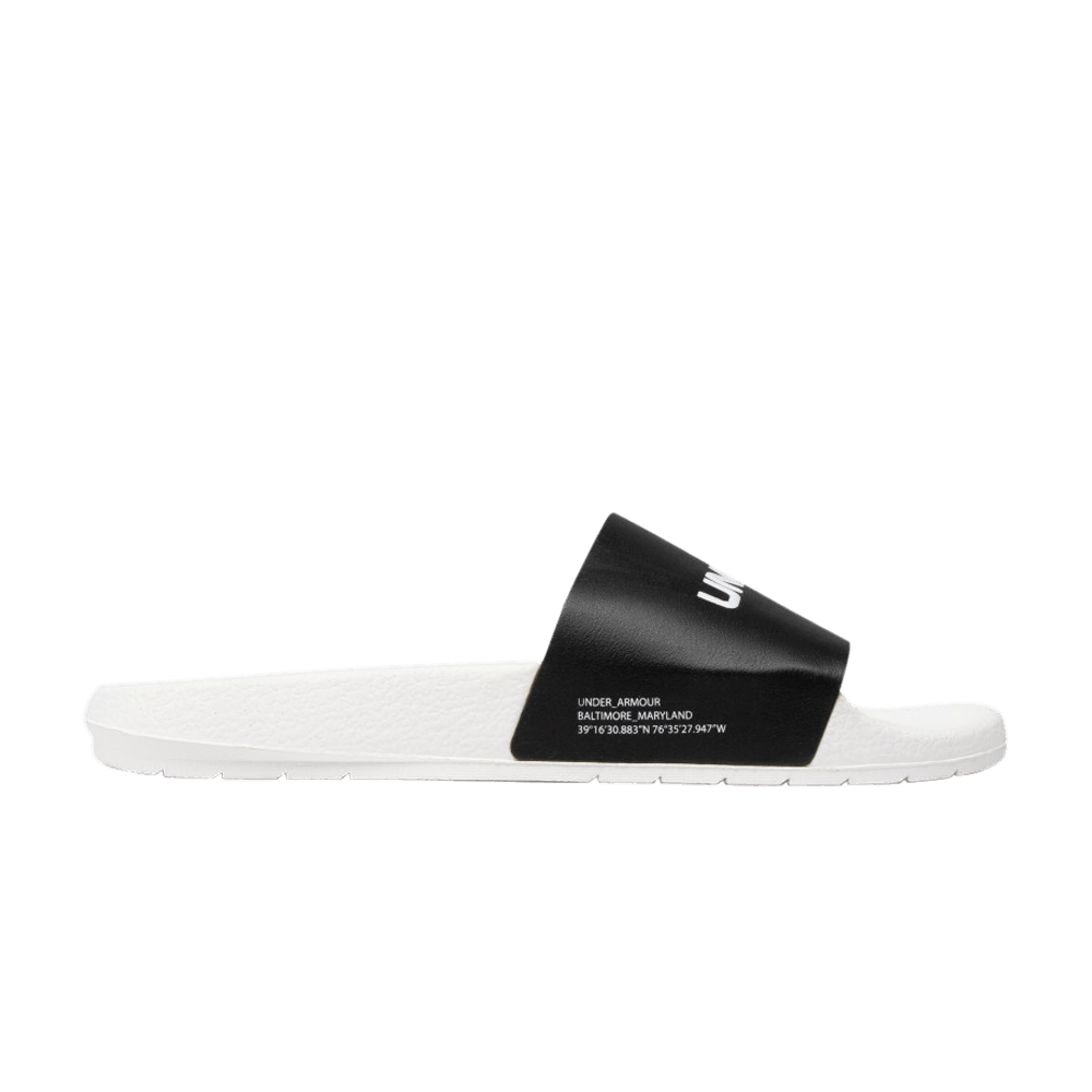 Pre-owned Under Armour Core Remix Slides 'white Black'