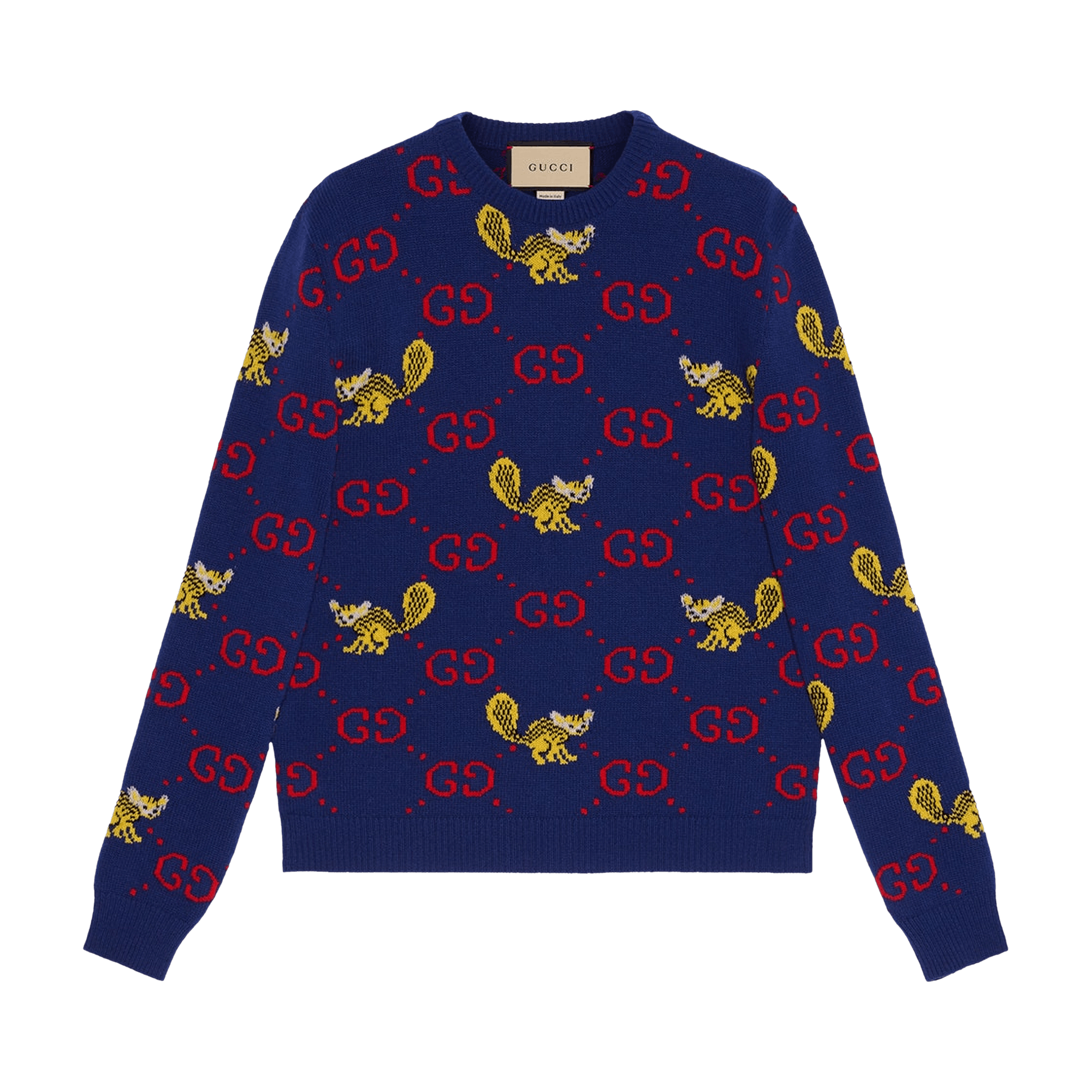 Gucci Freya Hartas Gg Animal Wool Sweater 'Ink'
