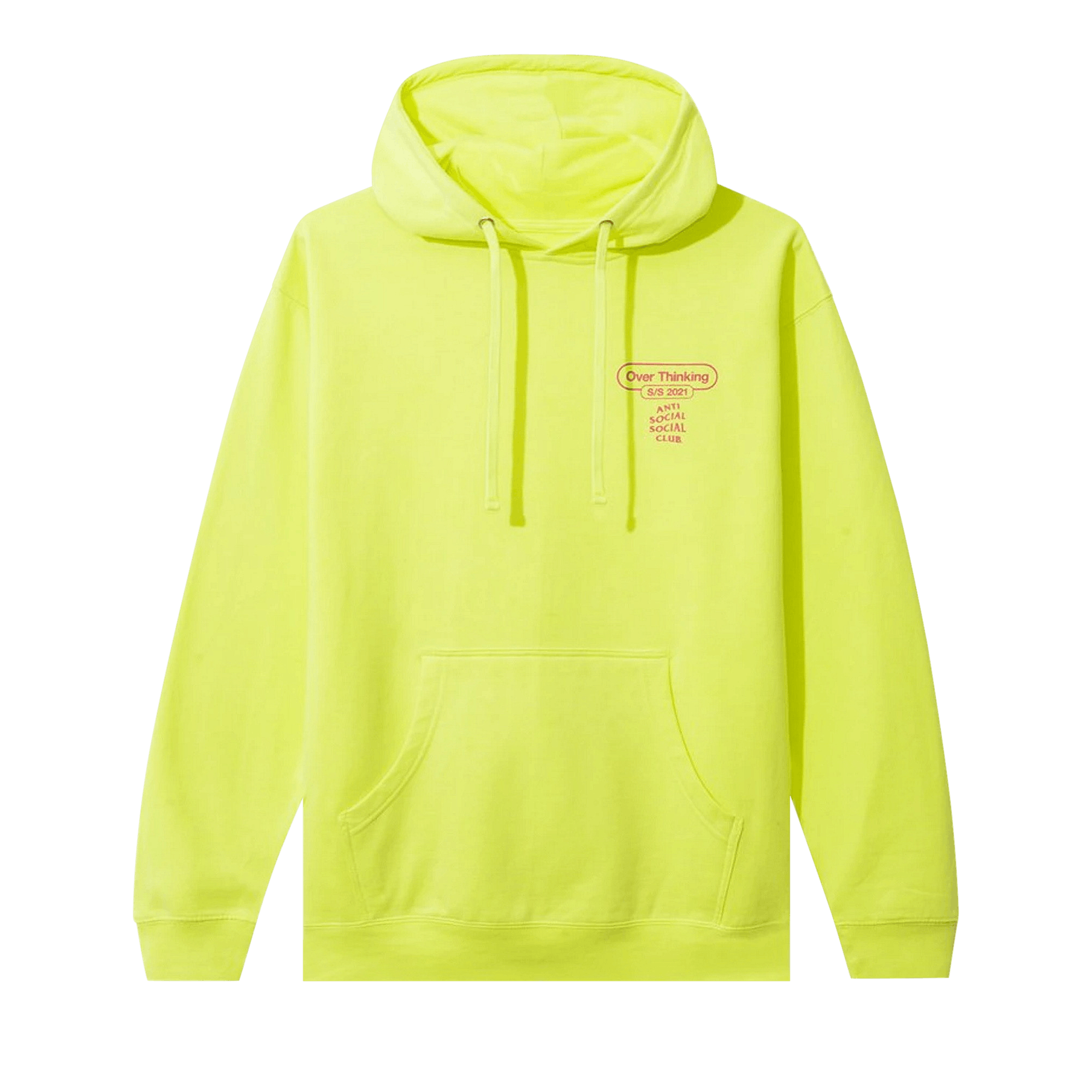 Anti Social Social Club Over Thinking 21 Hoodie 'Neon Green'