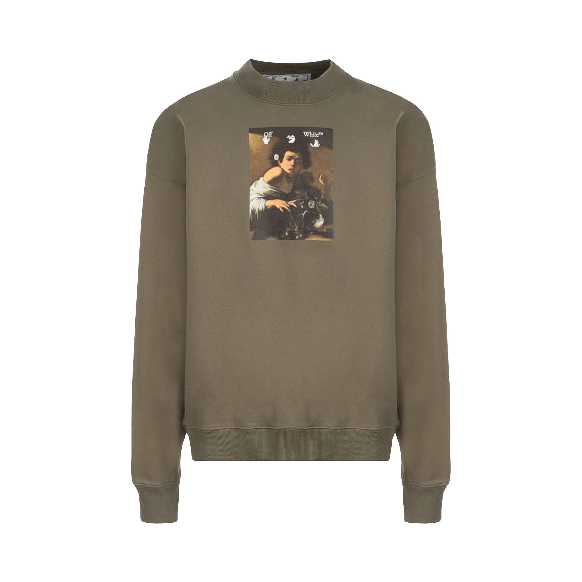 Off-White Caravaggio Boy Skate Crewneck 'Green/Multicolor'