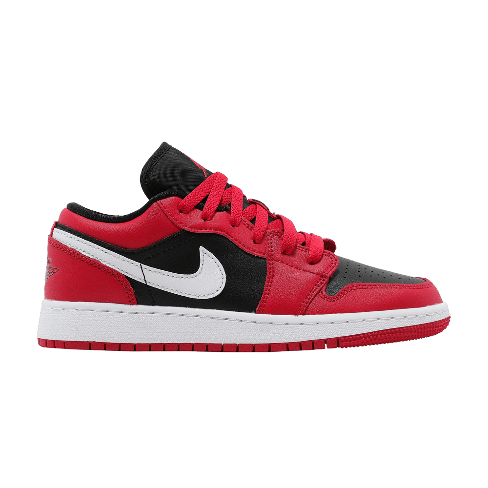 Pre-owned Air Jordan 1 Low Gs 'black Very Berry' In Red
