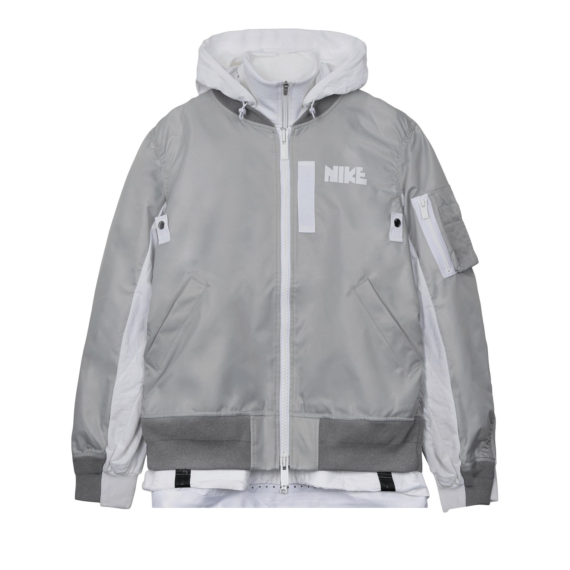 Nike x Sacai Layered Bomber Jacket 'Grey Fog'