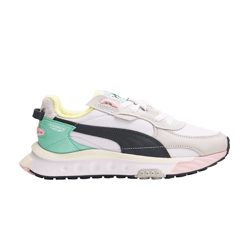 Pre-owned Puma Wmns Wild Rider Layers 'white Ebony'