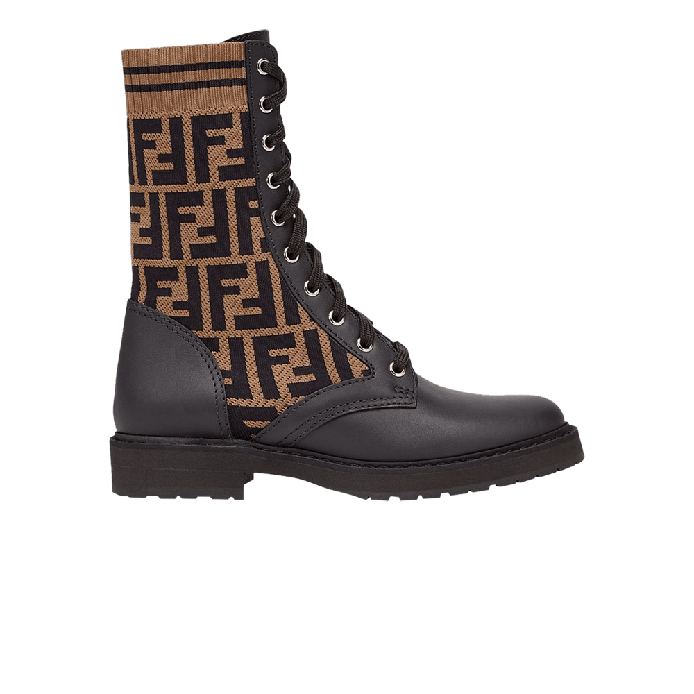 Fendi Wmns FF Rockoko Biker Boot 'Black Tabacco'