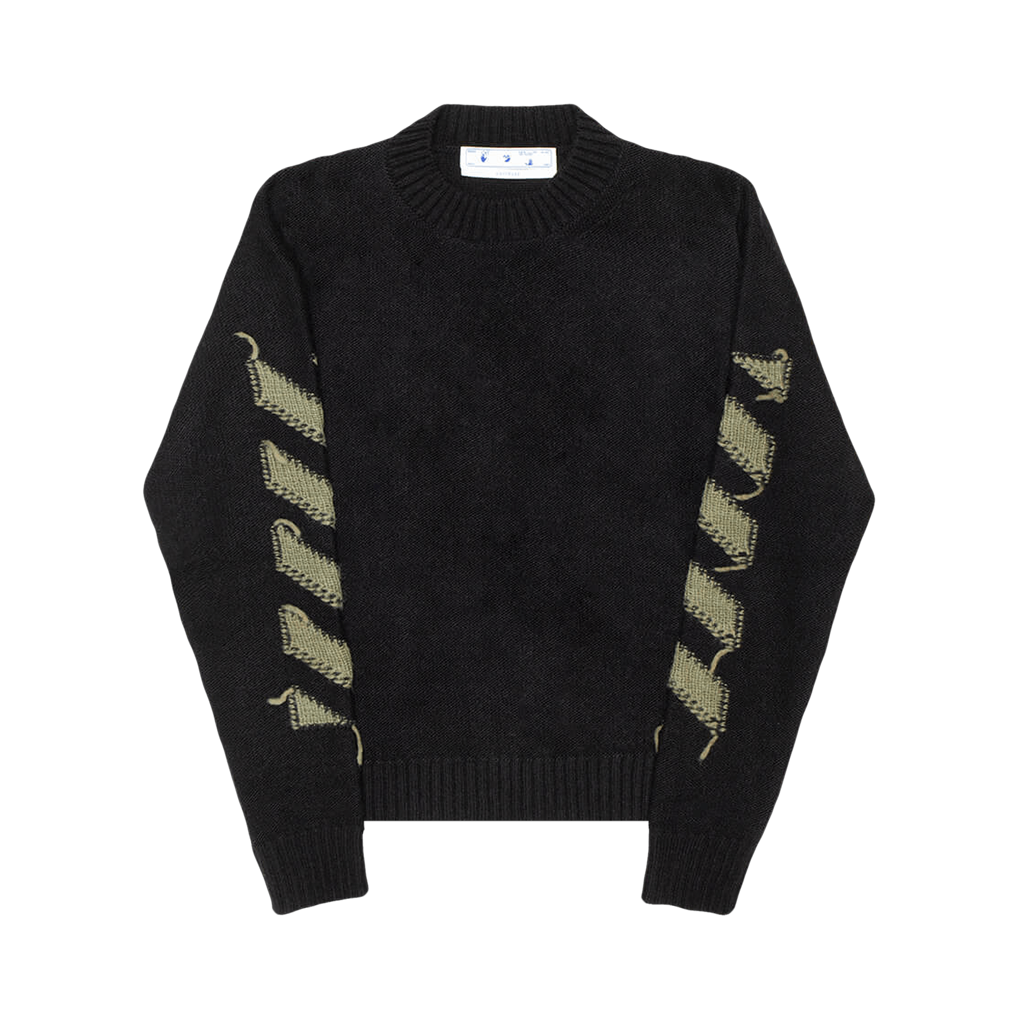Off-White Reverse Arrow Diag Knit Crewneck 'Black/Green'