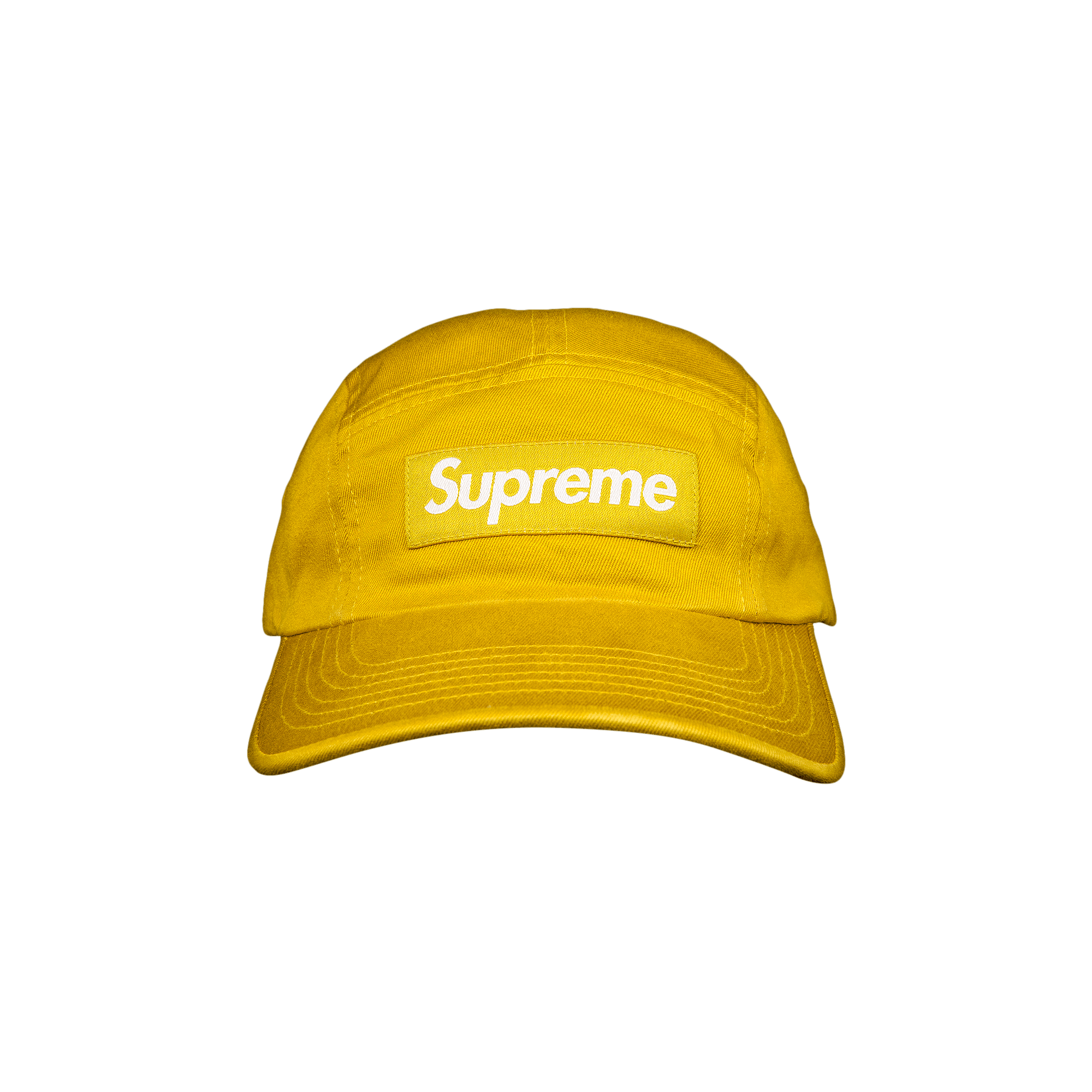 Pre-owned Supreme Washed Chino Twill Camp Cap 'sulfur' In Yellow