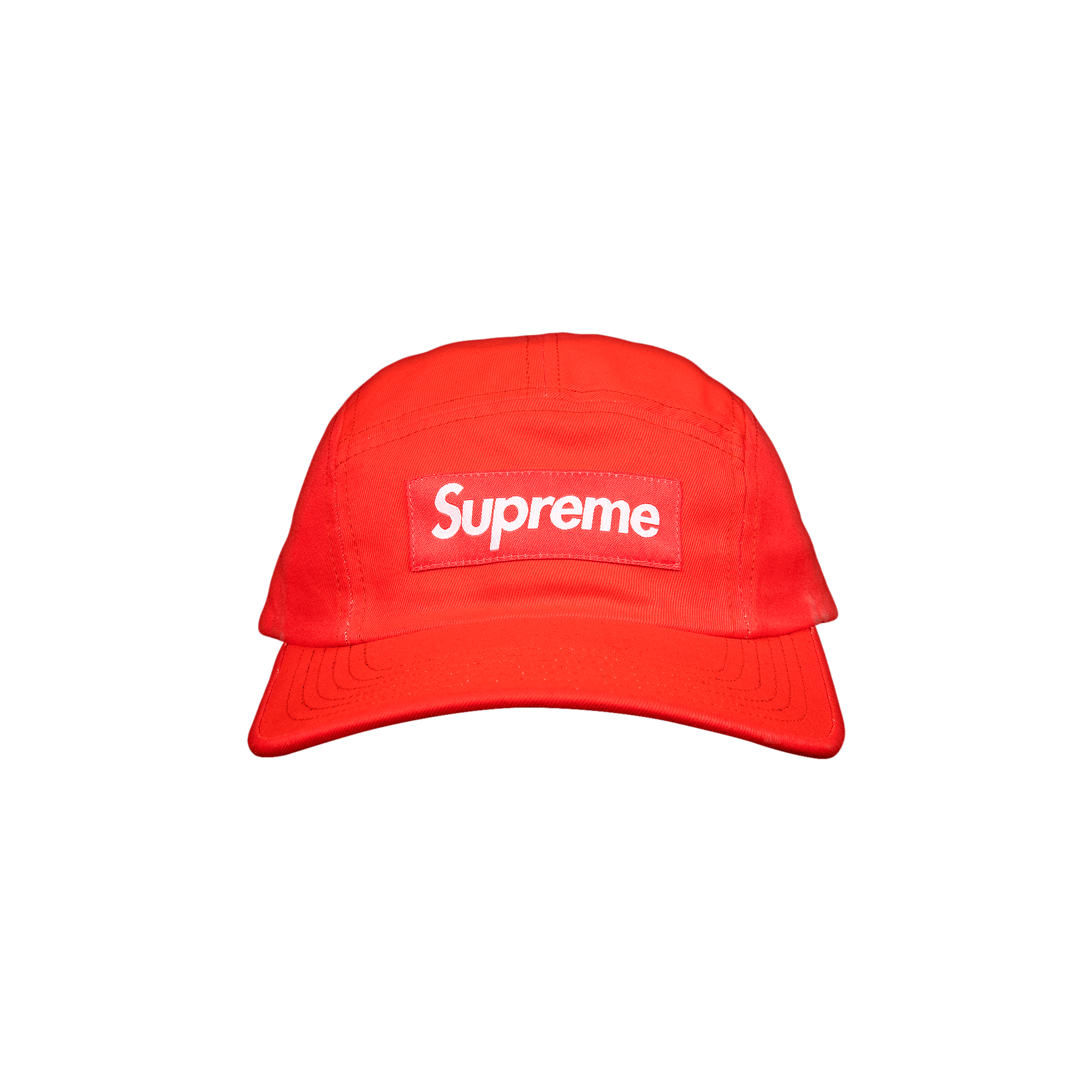 Pre-owned Supreme Washed Chino Twill Camp Cap 'neon Red'